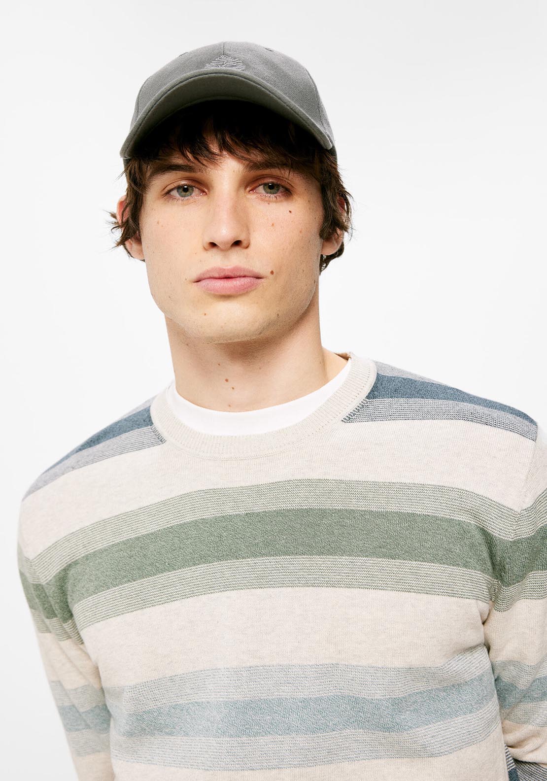 Springfield Fine Wool Stripe Knit - Green 2 Shaws Department Stores