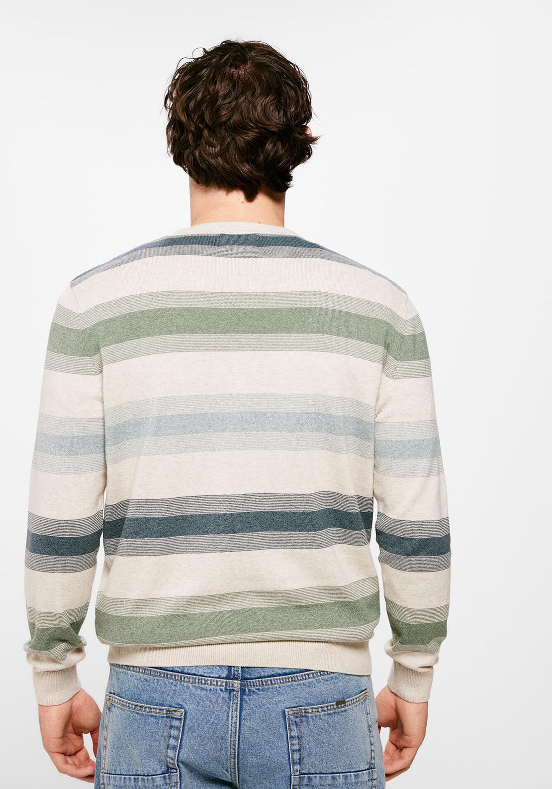 Springfield Fine Wool Stripe Knit - Green 3 Shaws Department Stores