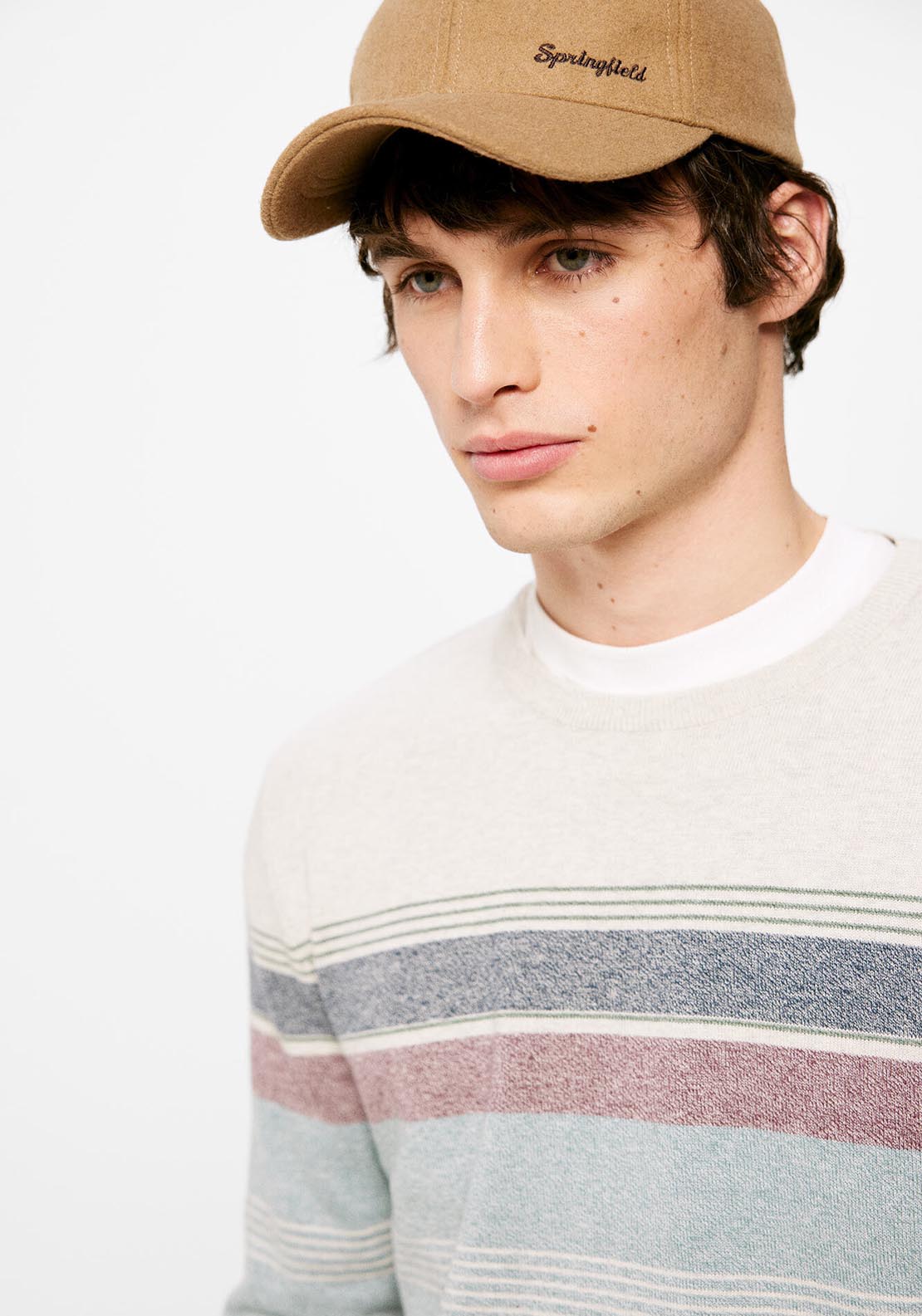 Springfield Fine Wool Stripe Knit - Grey / Silver 2 Shaws Department Stores