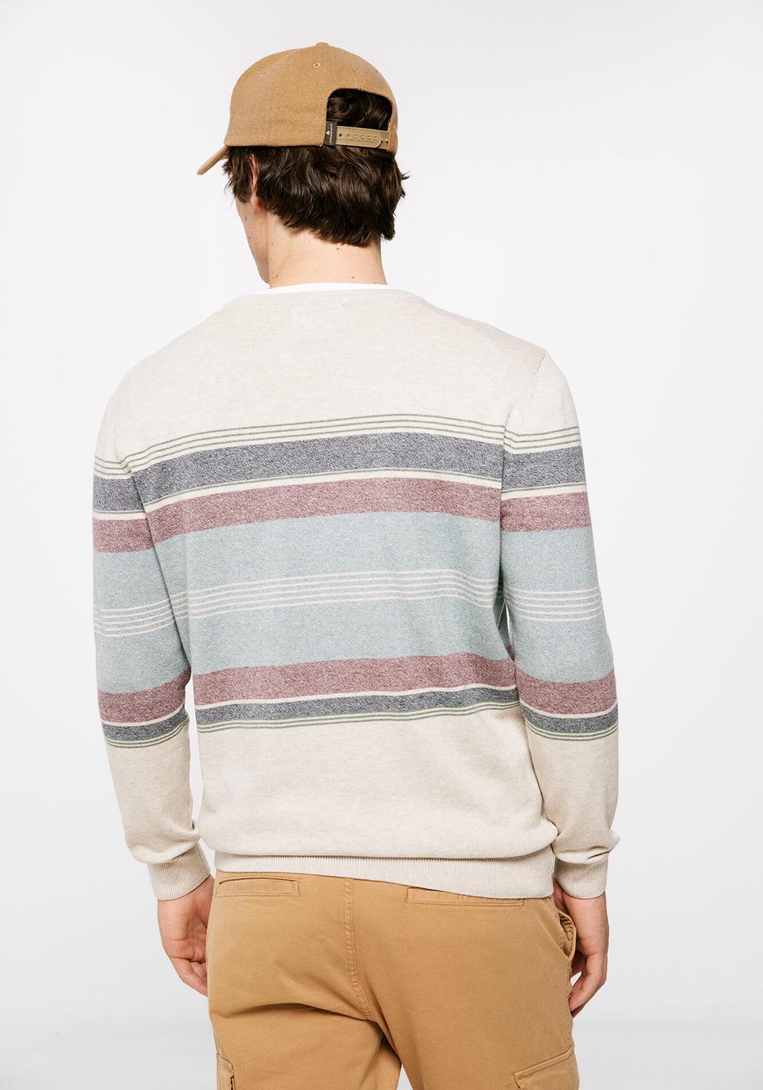 Springfield Fine Wool Stripe Knit - Grey / Silver 3 Shaws Department Stores