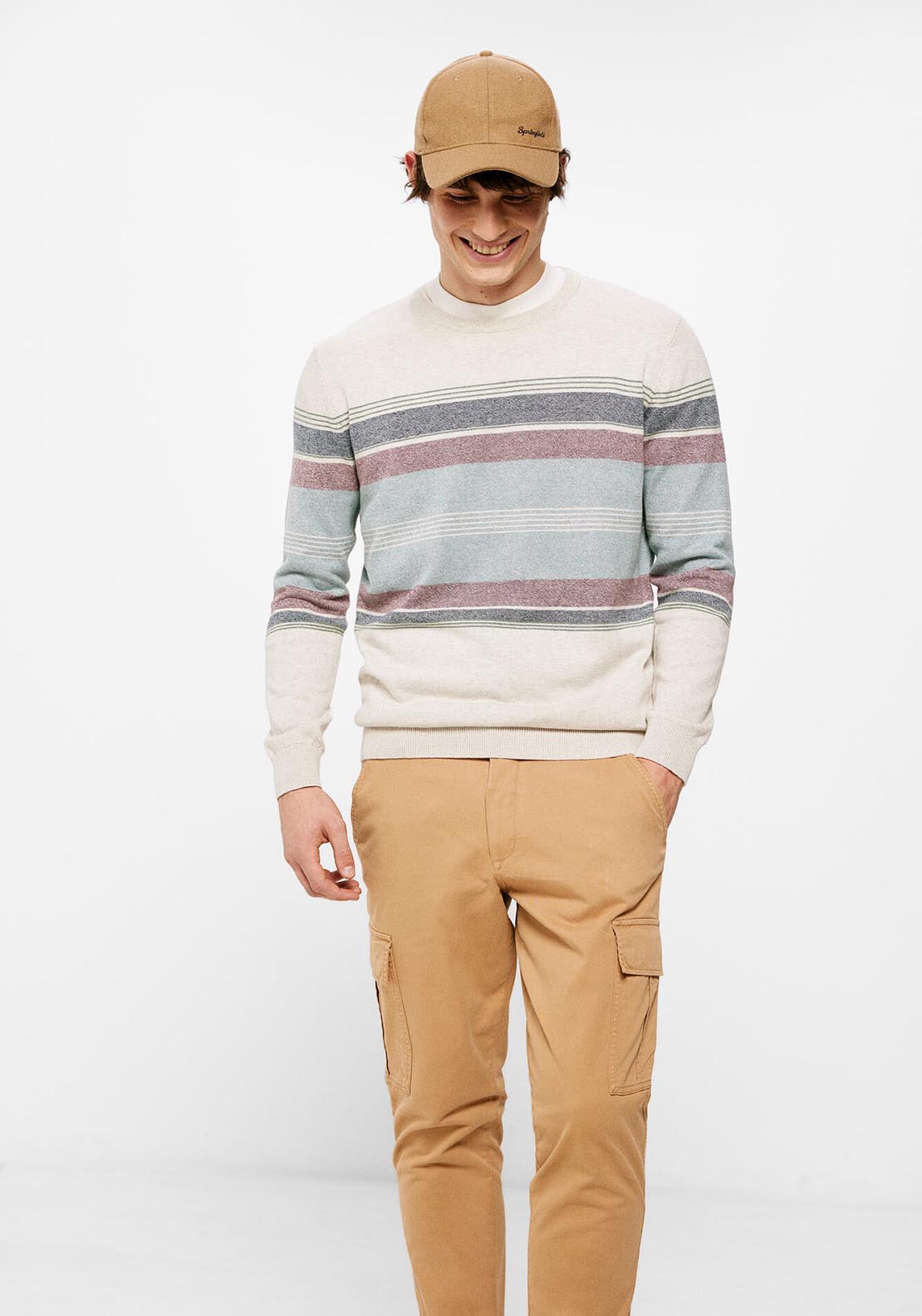 Springfield Fine Wool Stripe Knit - Grey / Silver 4 Shaws Department Stores