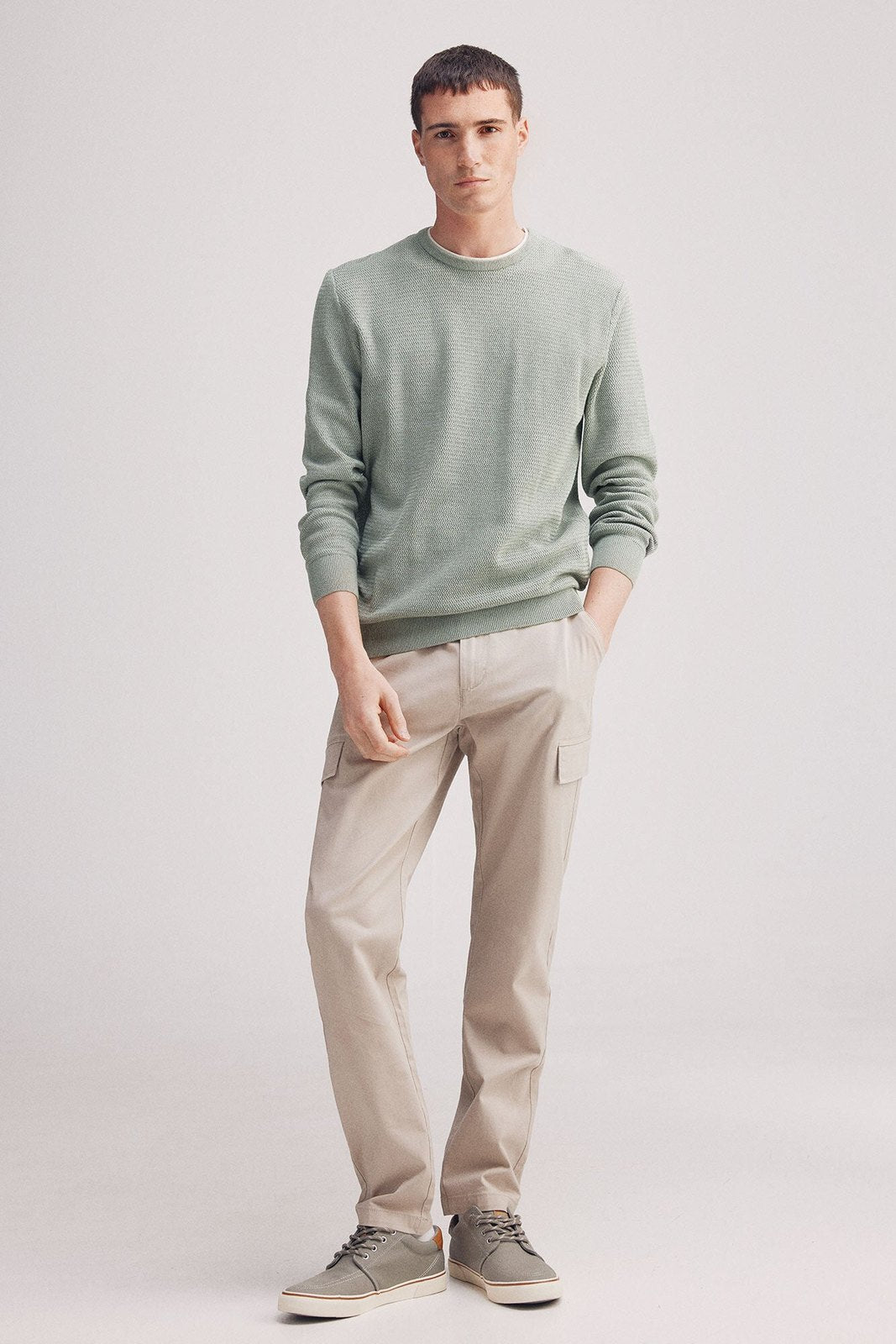 Springfield plain structured jersey - Green 5 Shaws Department Stores