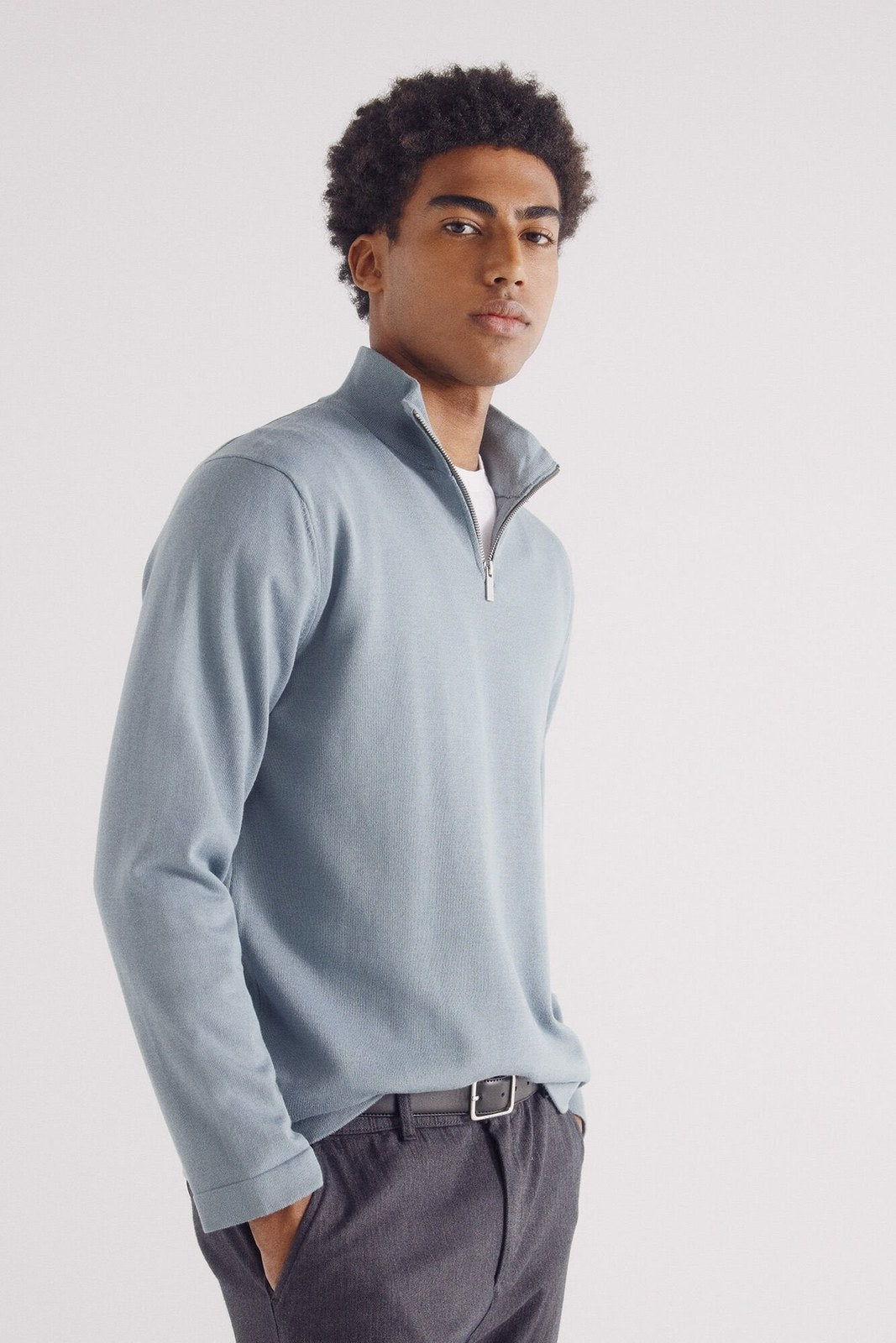 Springfield zip fastening plain jersey - Blue 6 Shaws Department Stores