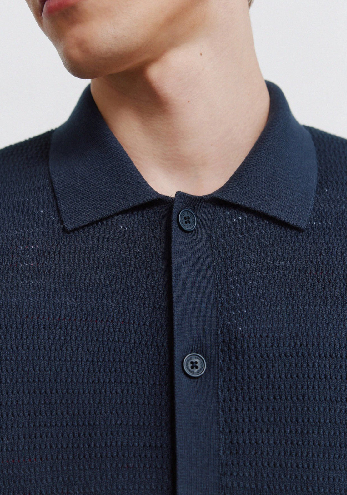 Link Structure Cardigan - Navy