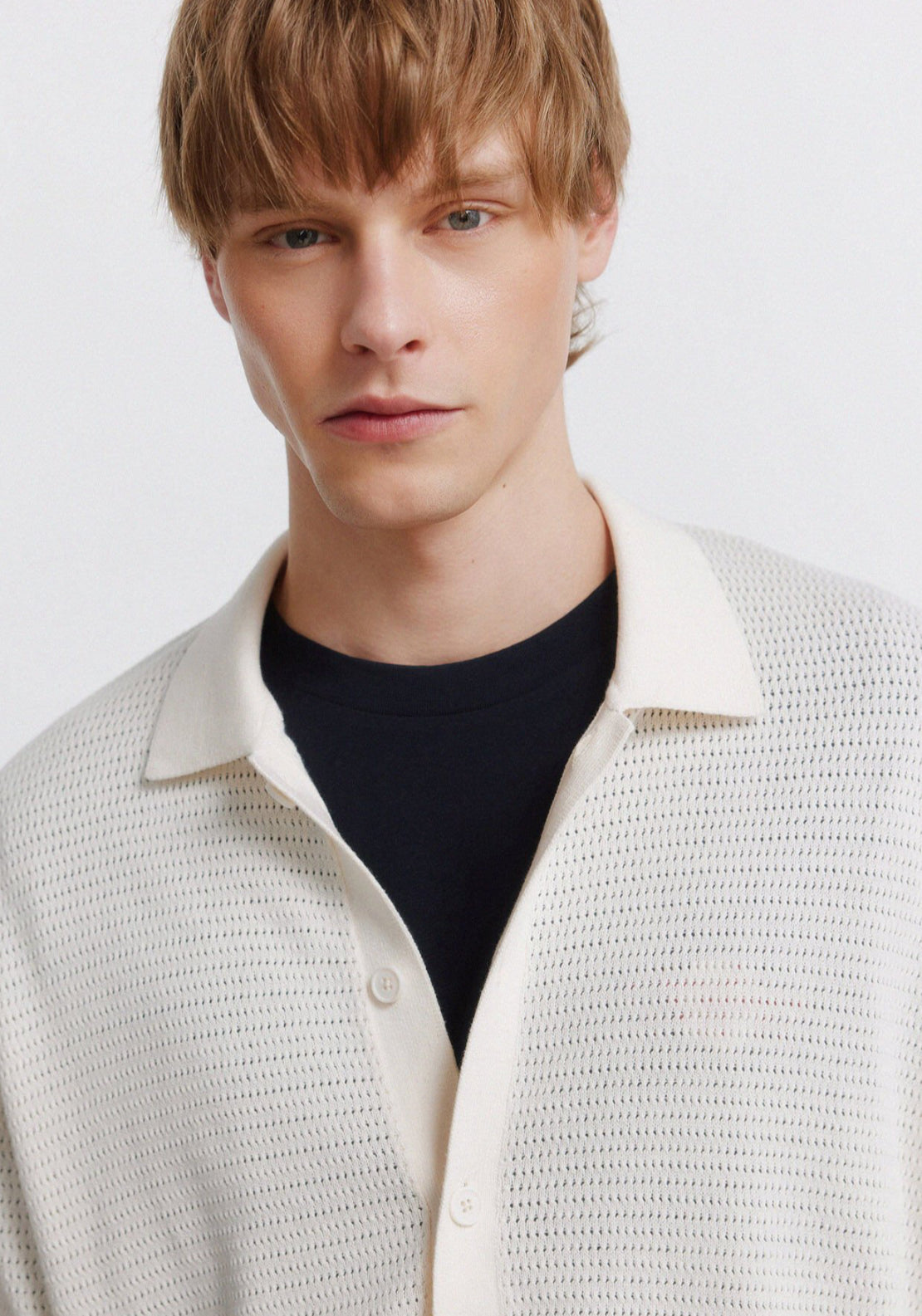 Link Structure Cardigan - White