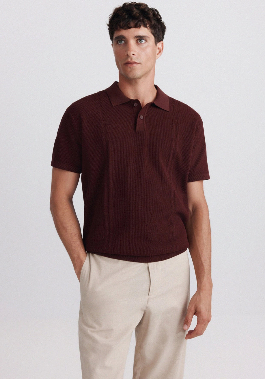 Basic Knit Polo - Orange