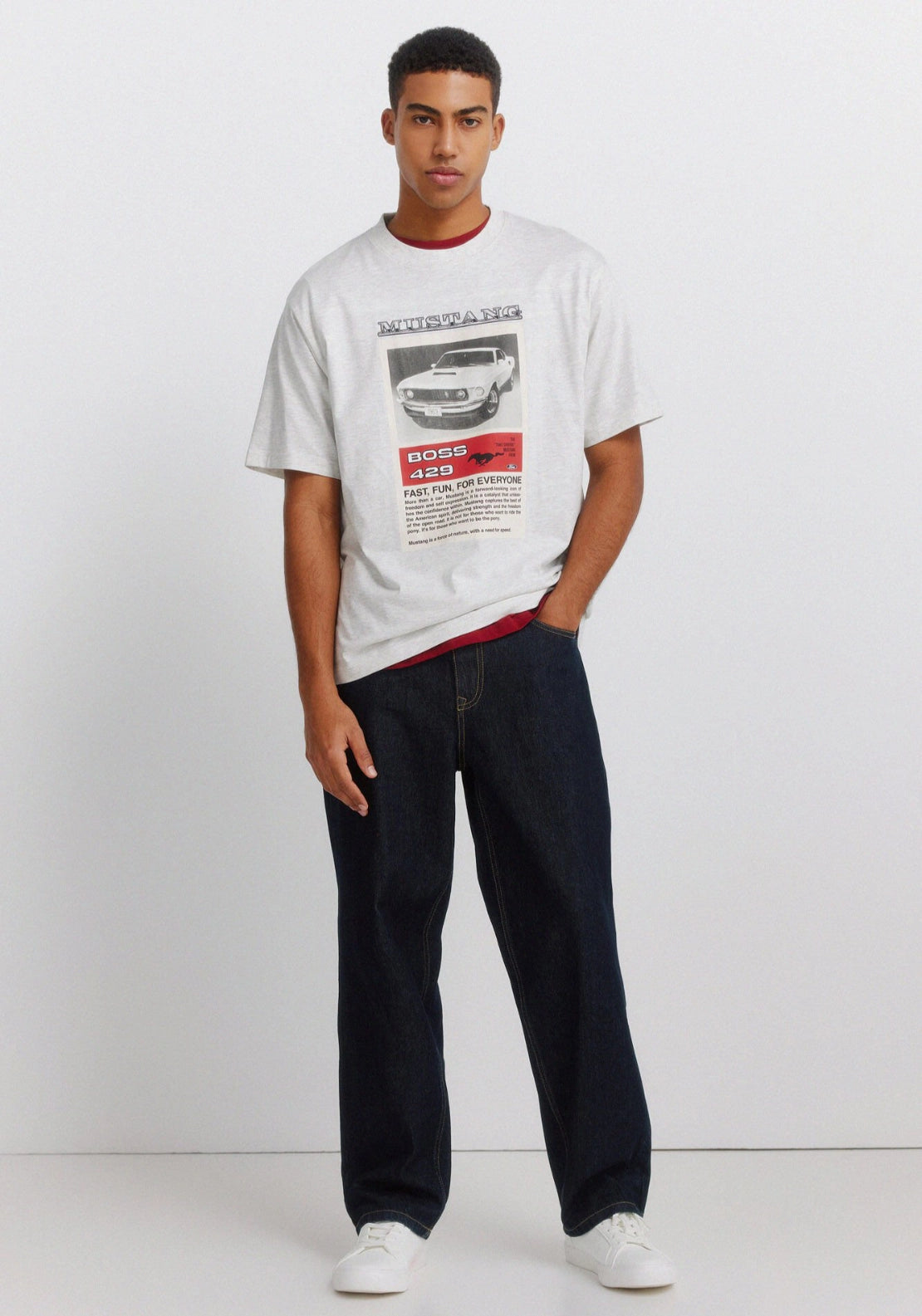 Mustang T-Shirt - Grey / Silver