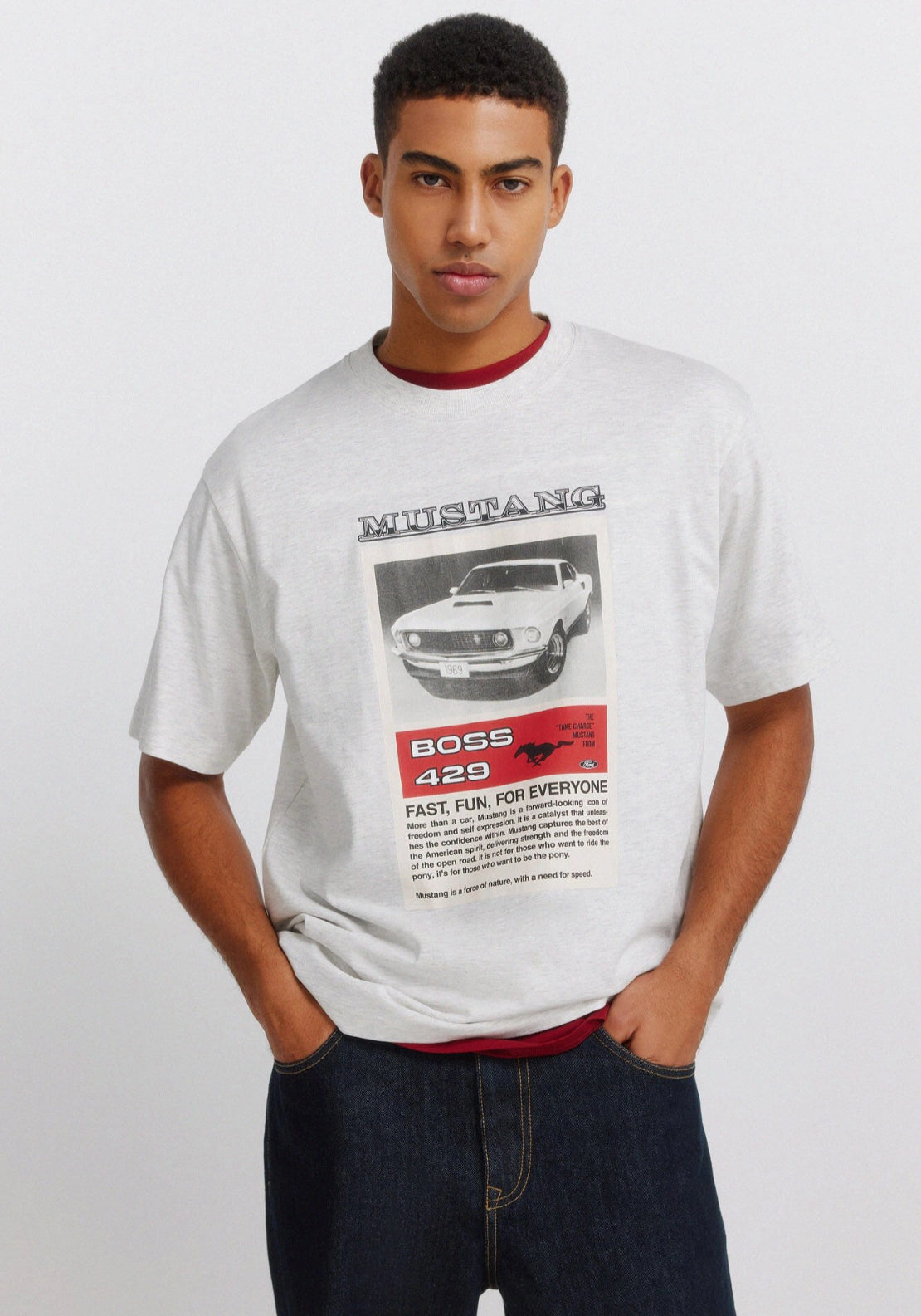 Mustang T-Shirt - Grey / Silver