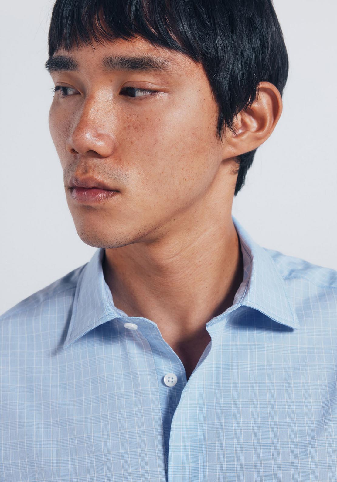 Checked Poplin Shirt - Blue