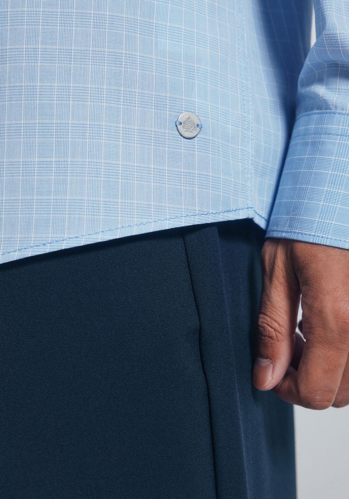 Checked Poplin Shirt - Blue