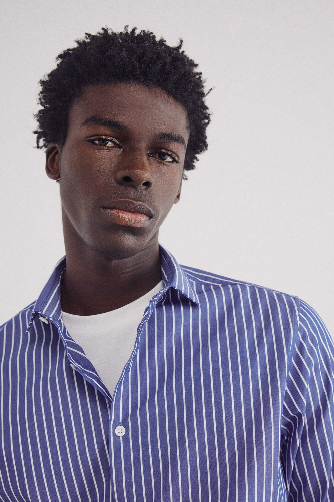 Springfield striped poplin dress shirt - Blue 3 Shaws Department Stores