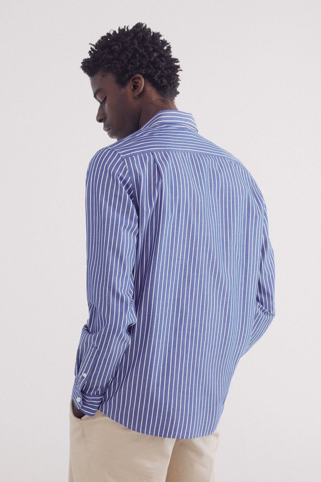 Springfield striped poplin dress shirt - Blue 6 Shaws Department Stores