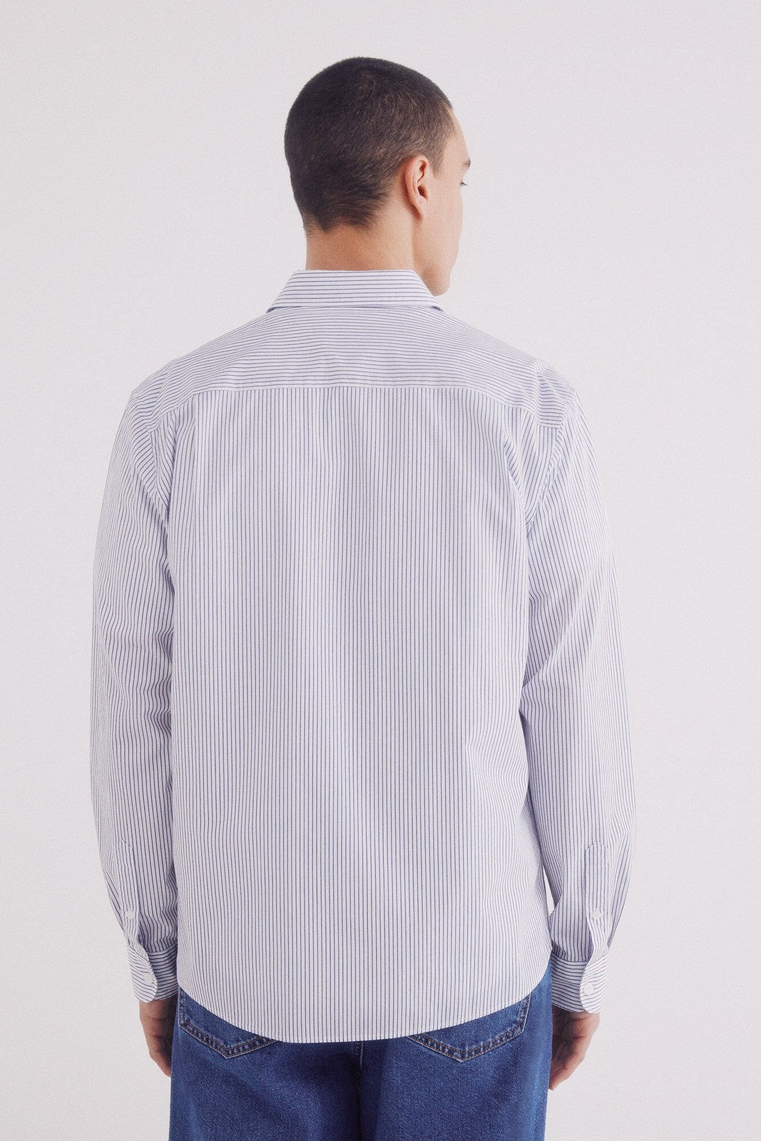 Springfield striped poplin dress shirt - Blue 6 Shaws Department Stores