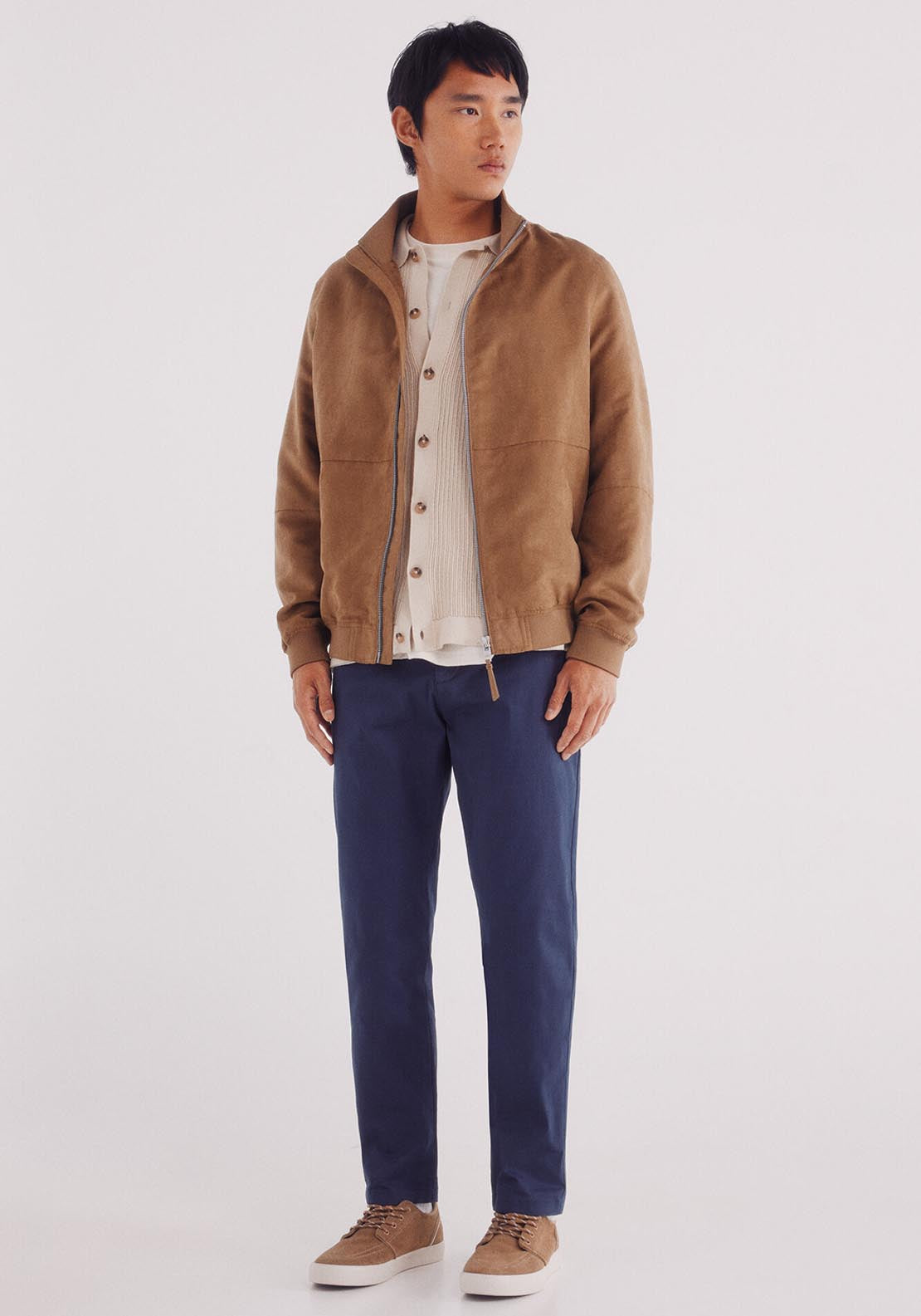 Slim Fit Micro Printed Chino Pants - Blue