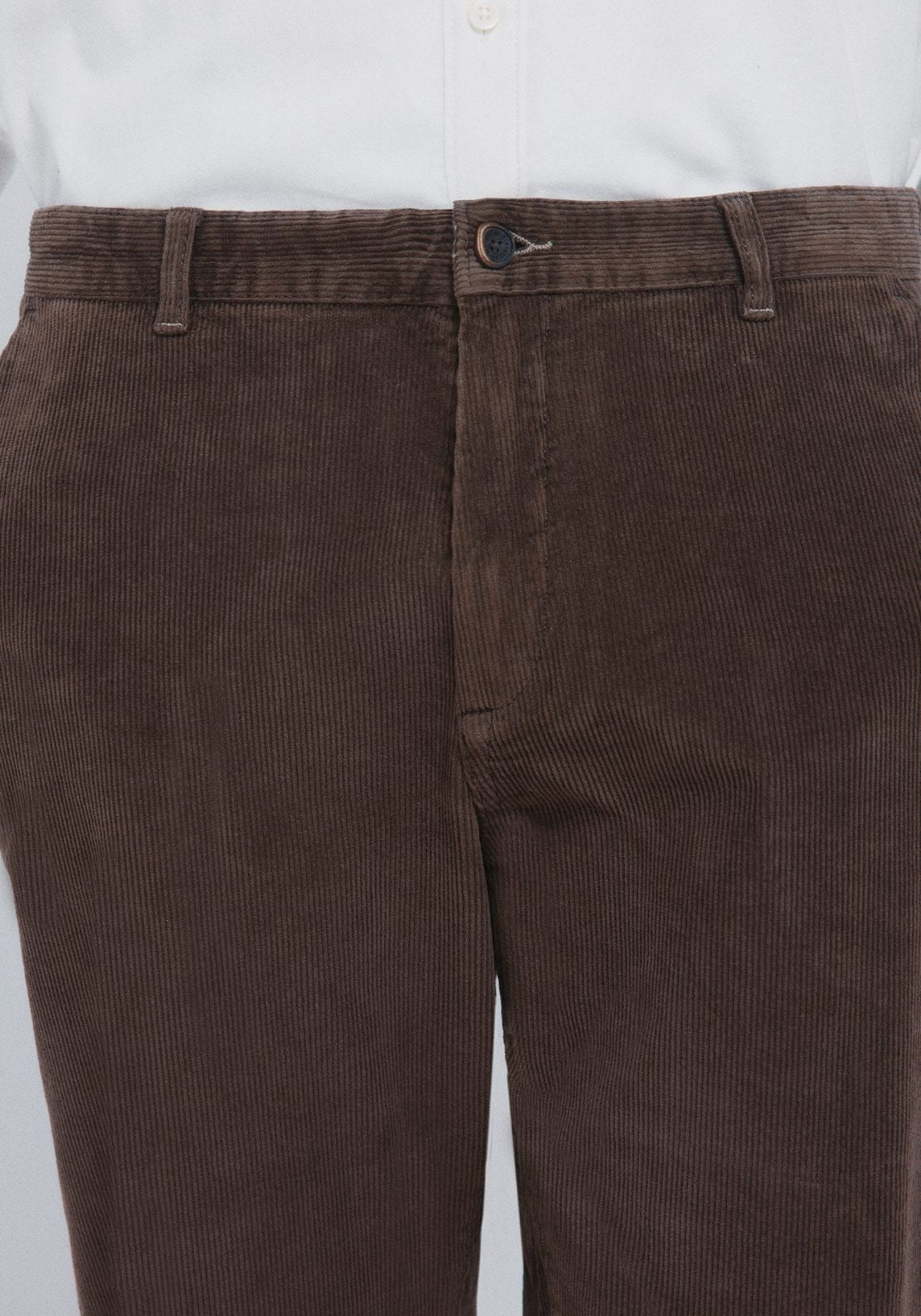 Slim Fit Corduroy Chinos - Brown