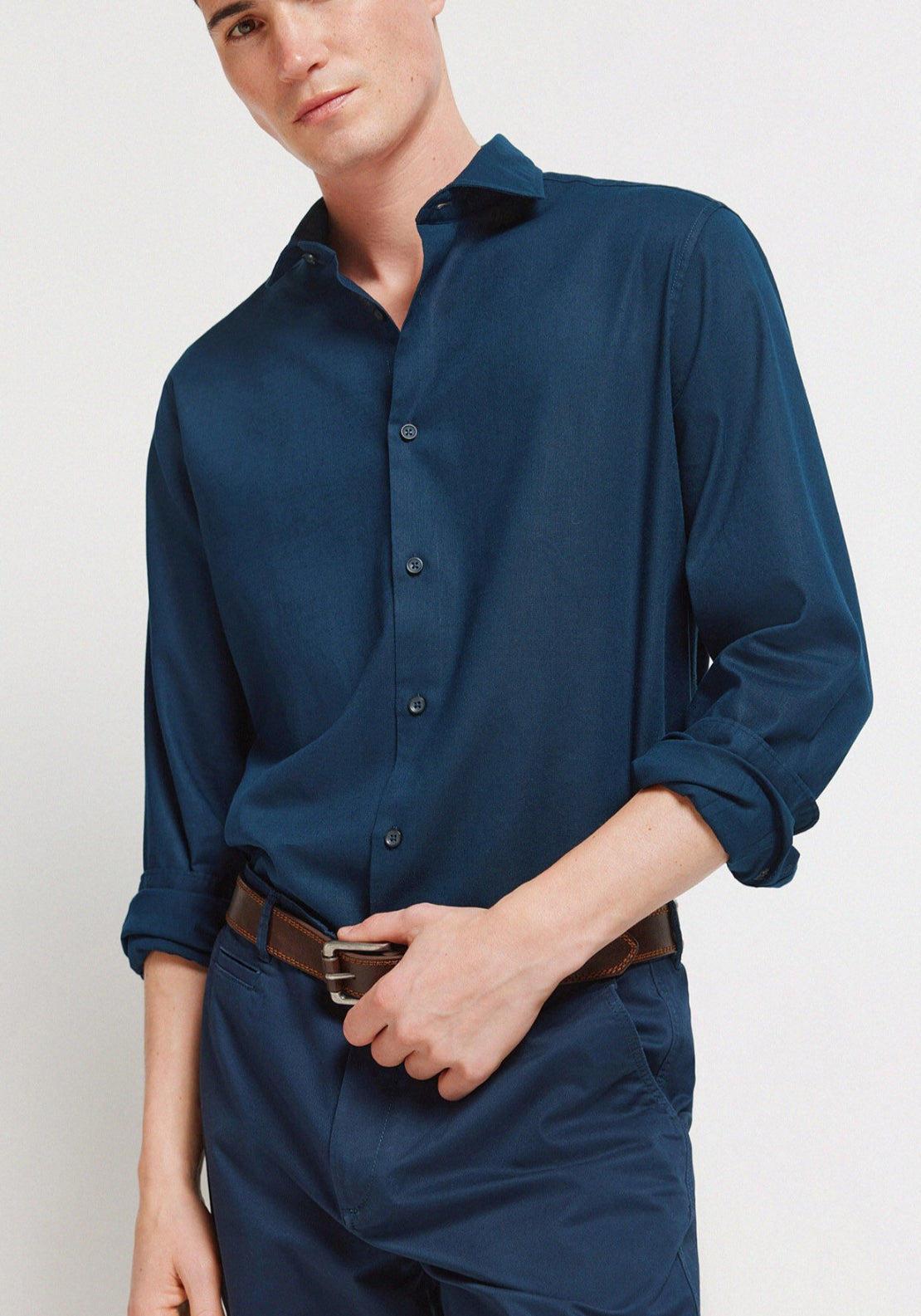 Slim Fit Chinos - Medium Blue