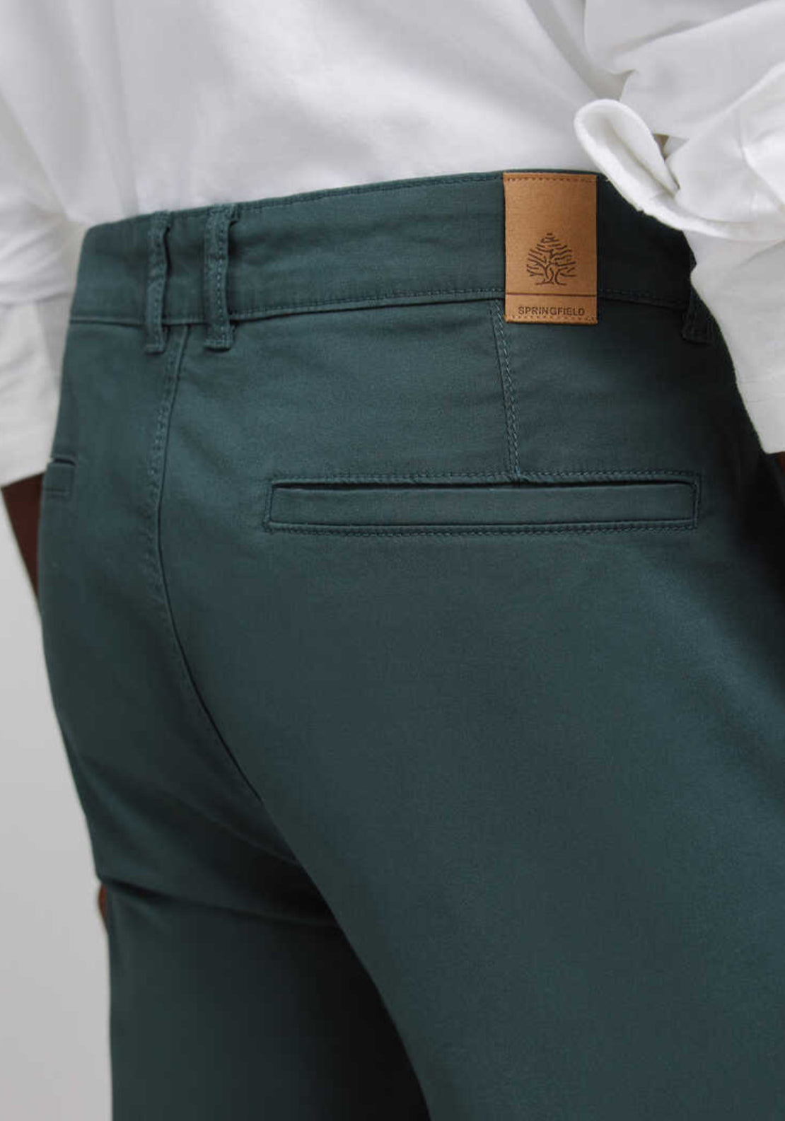 Springfield Slim Fit Cotton Chinos - Medium Blue 5 Shaws Department Stores
