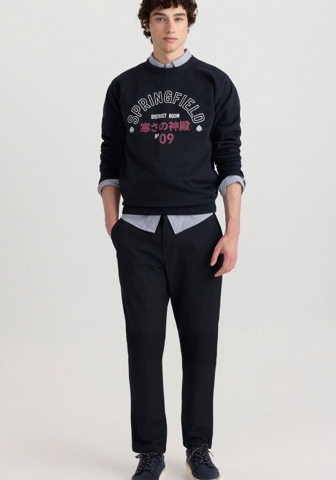 Slim Fit Structure Chino - Blue