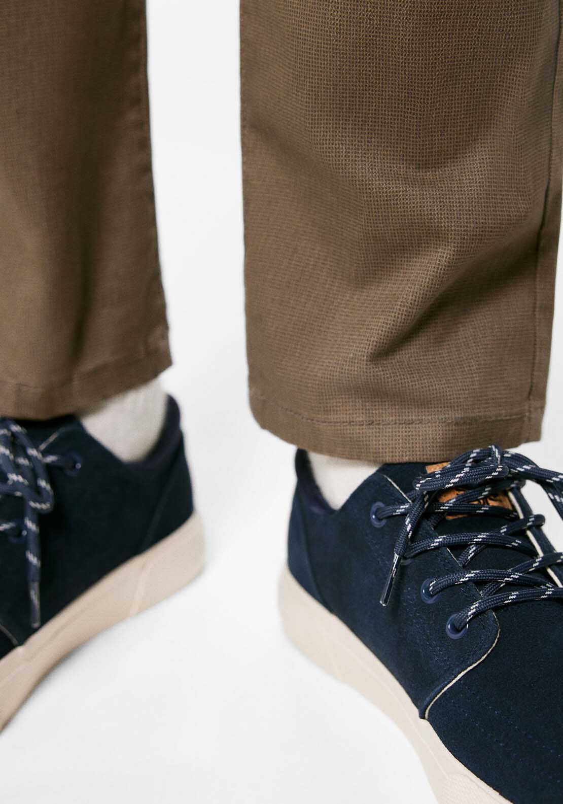 Springfield Micro-print chinos - Brown 7 Shaws Department Stores