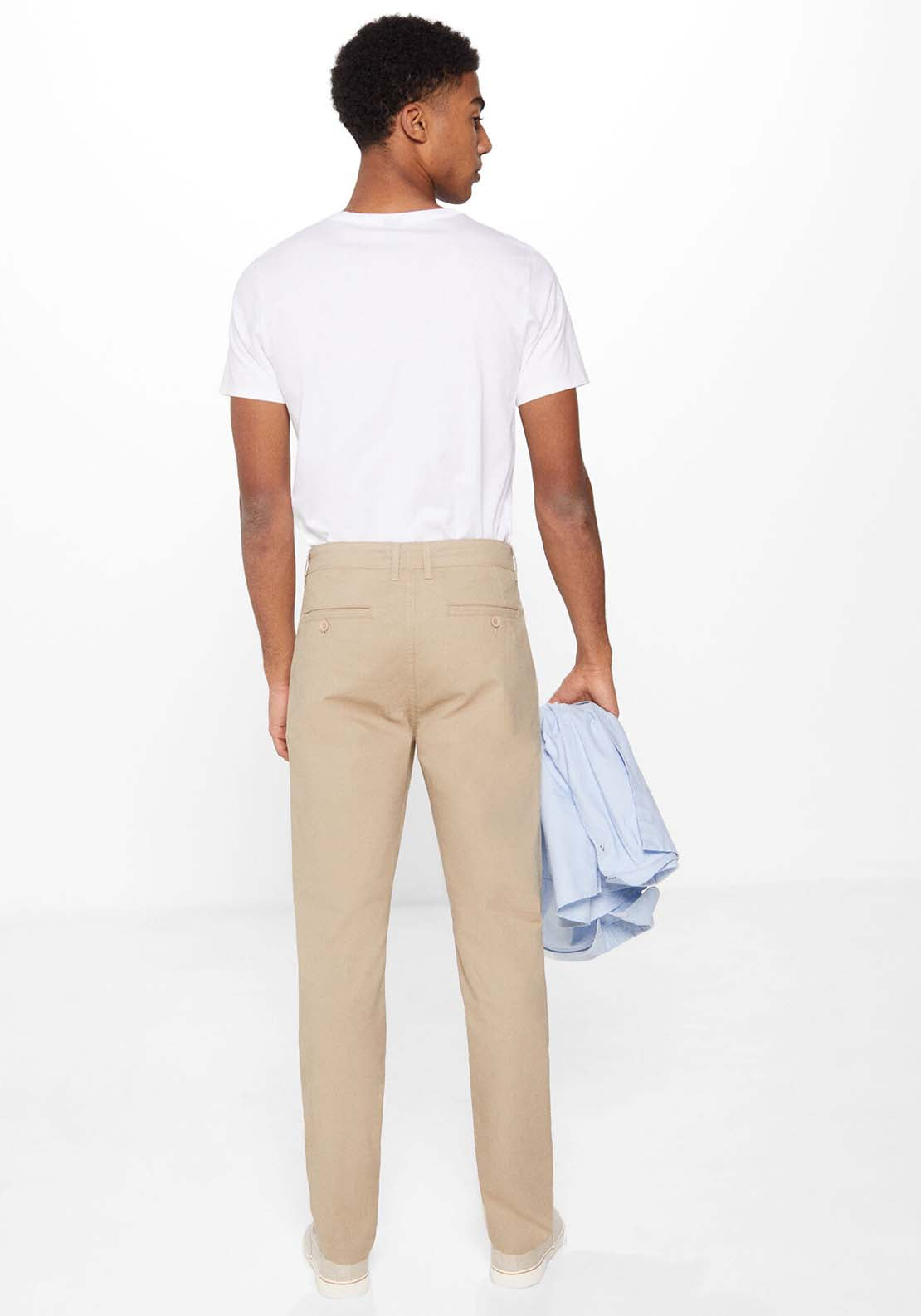 Springfield Micro-print chinos - Beige 3 Shaws Department Stores