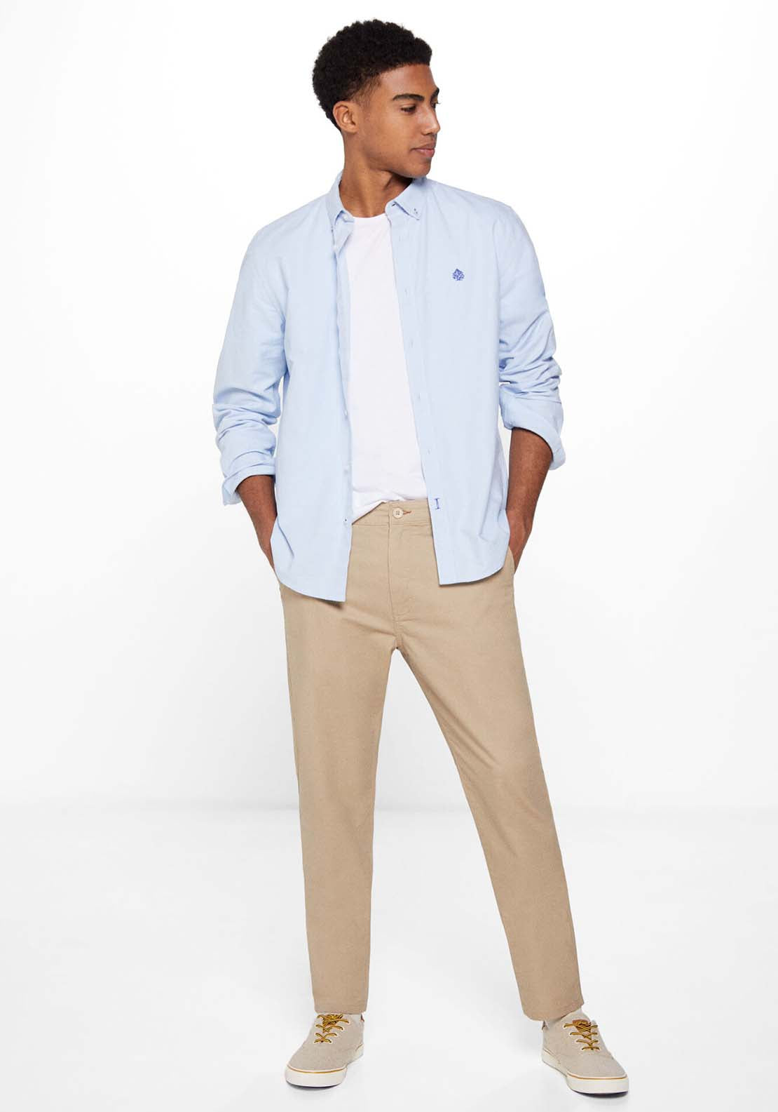 Springfield Micro-print chinos - Beige 2 Shaws Department Stores