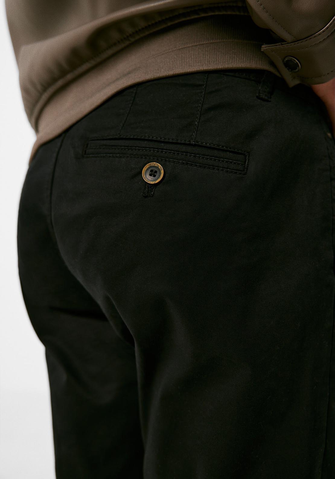 Springfield Skinny Basic Patterned Chino - Black 3 Shaws Department Stores
