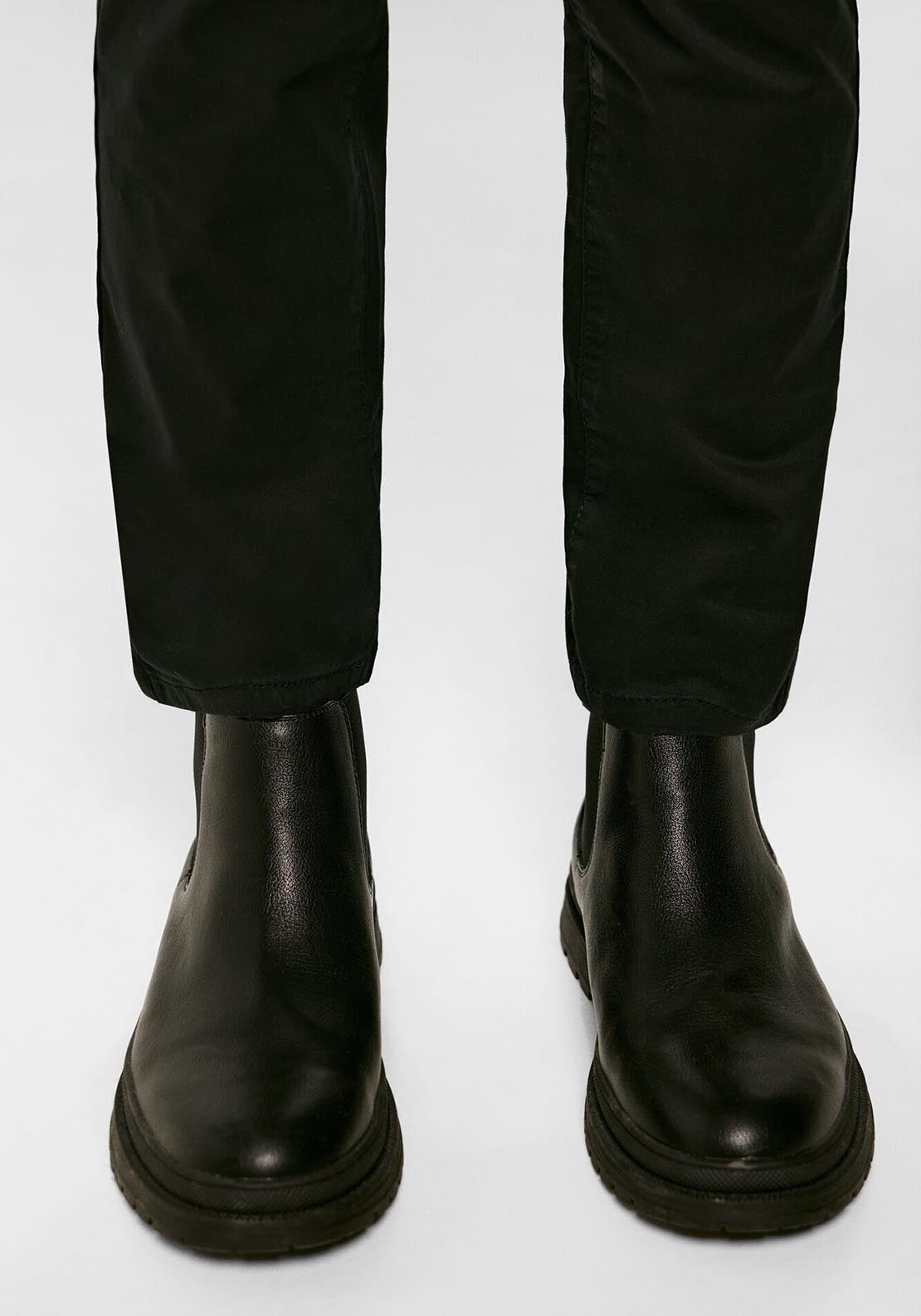 Springfield Skinny Basic Patterned Chino - Black 4 Shaws Department Stores