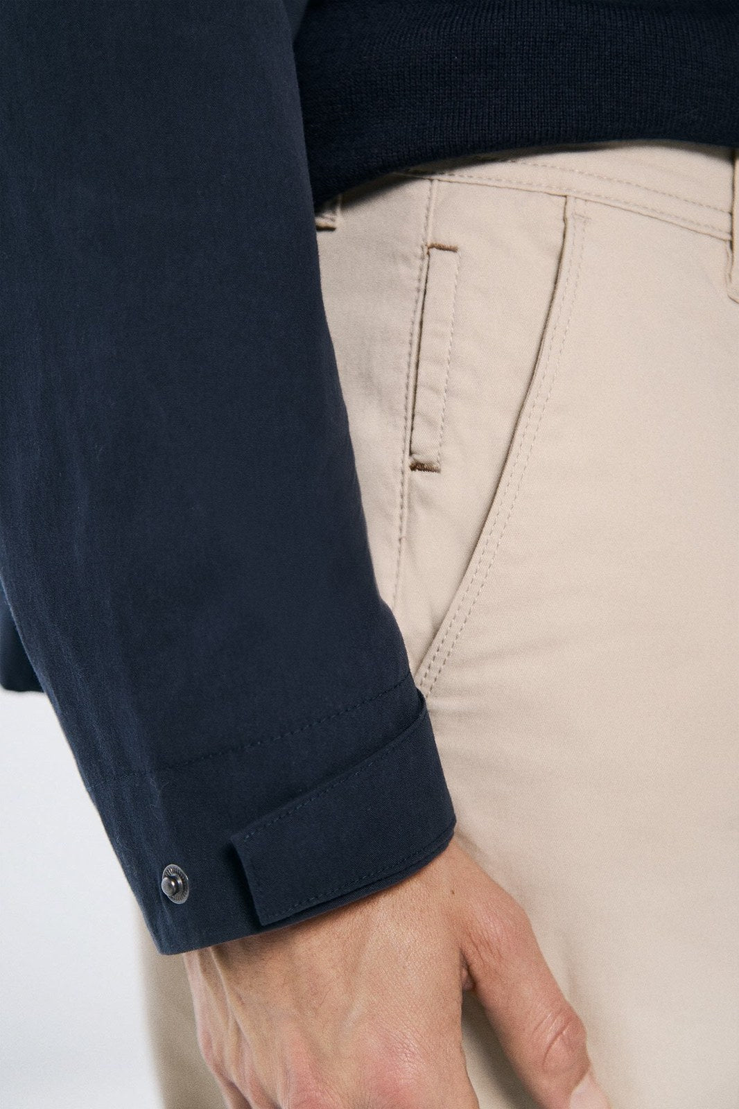 Springfield Slim fit colored chinos pants - Beige 2 Shaws Department Stores