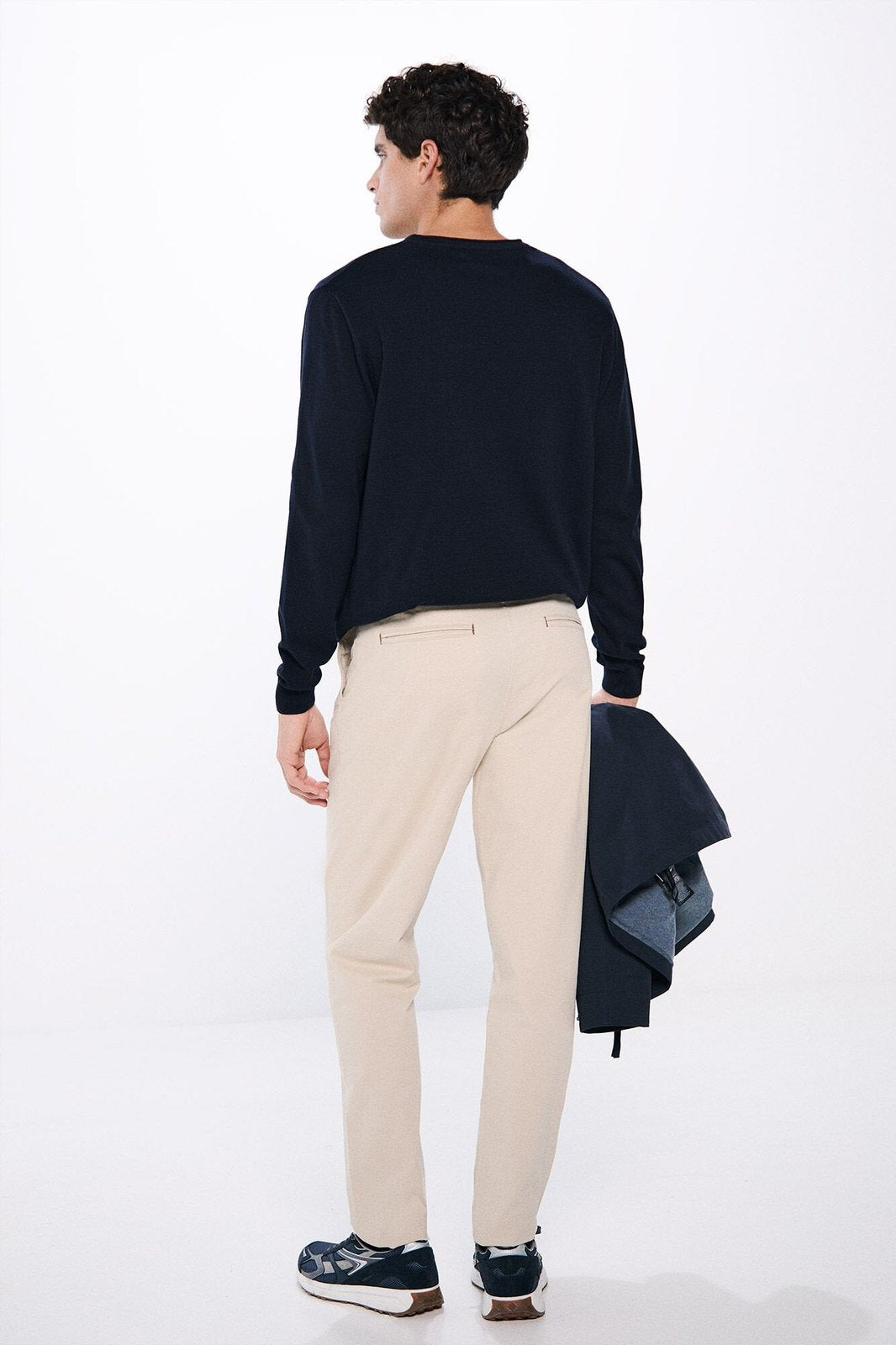 Springfield Slim fit colored chinos pants - Beige 3 Shaws Department Stores