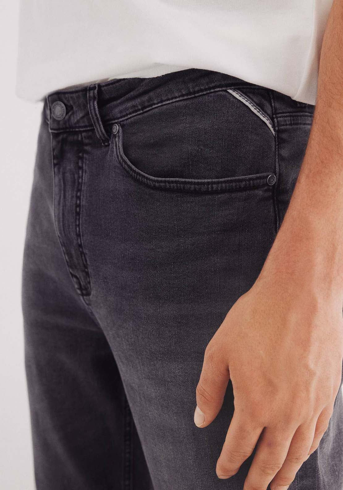 Dark Gray Slim Fit Jeans - Grey