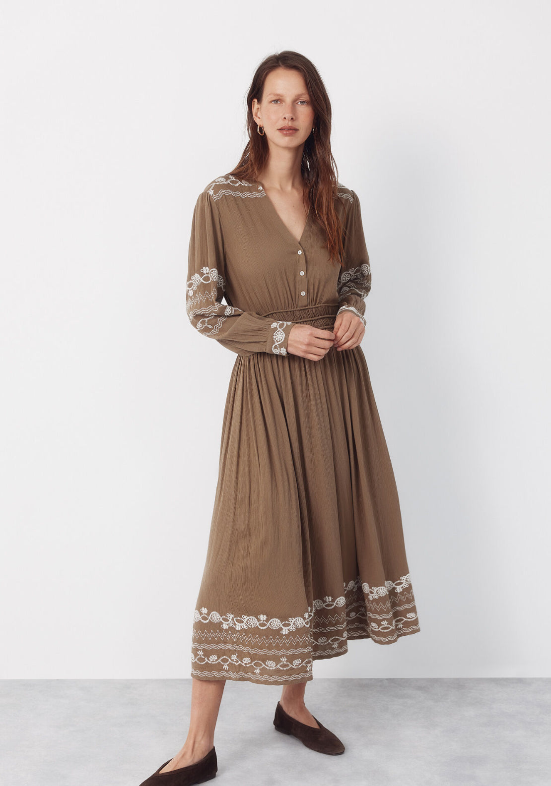 Embroidered Dress - Green