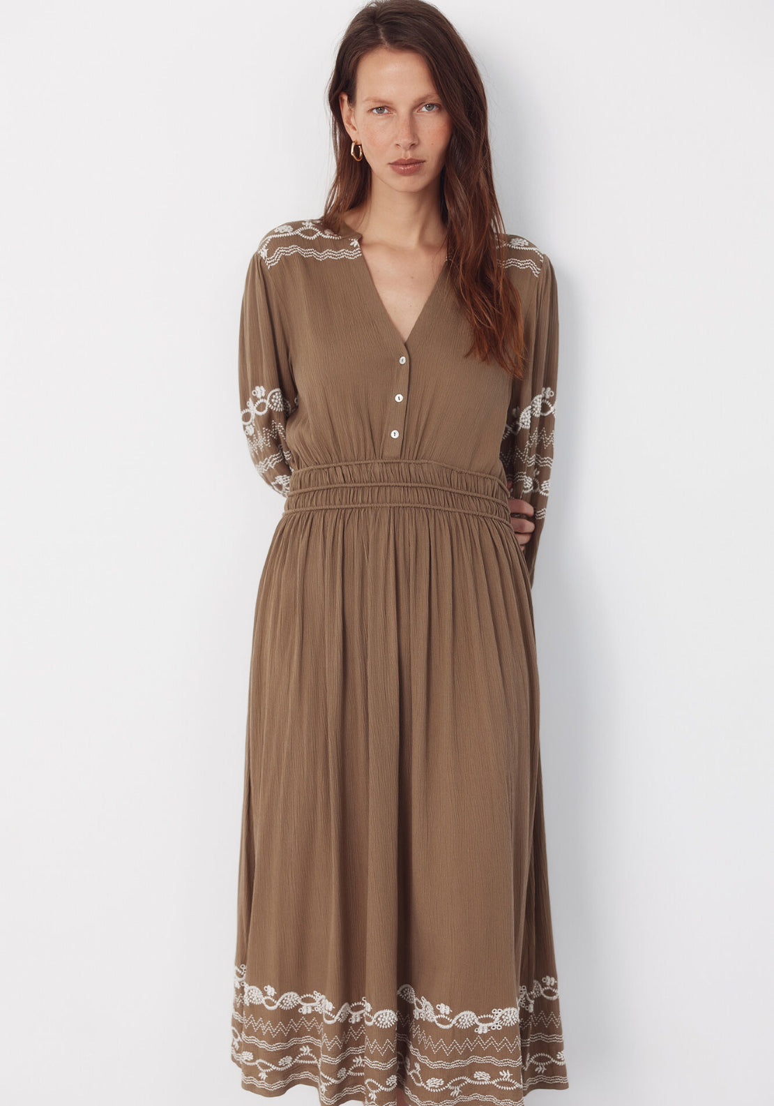 Embroidered Dress - Green