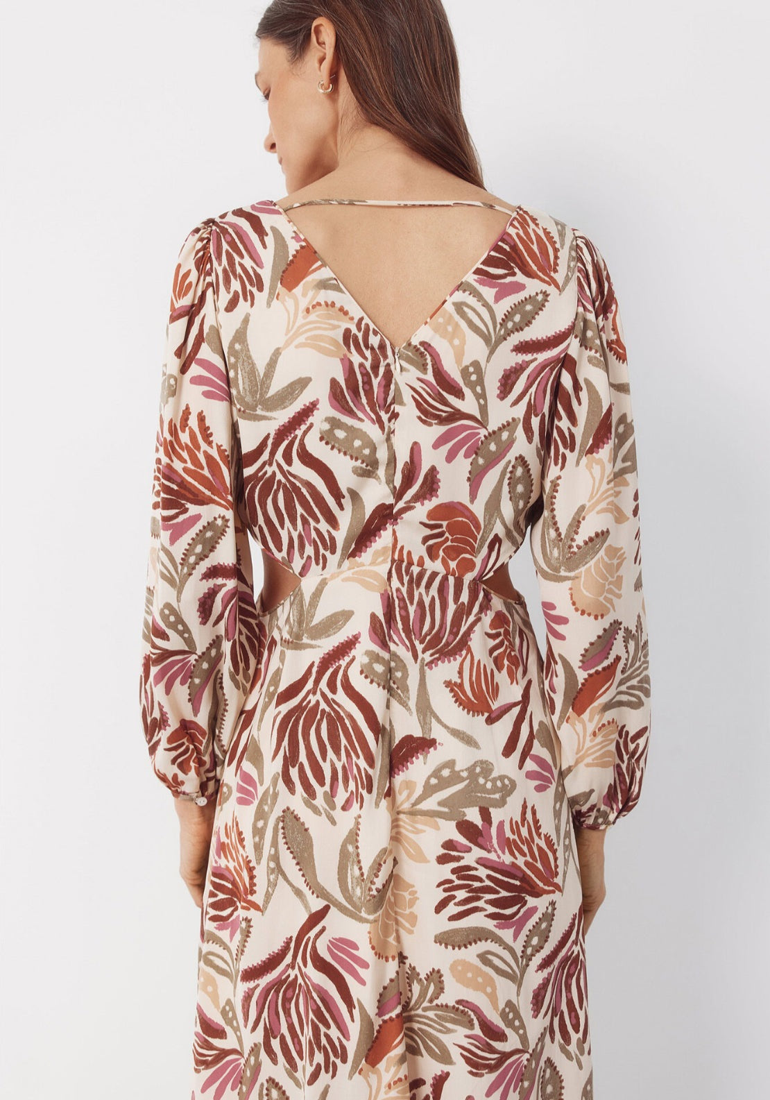 Side Split Printed Dress - Multicoloured