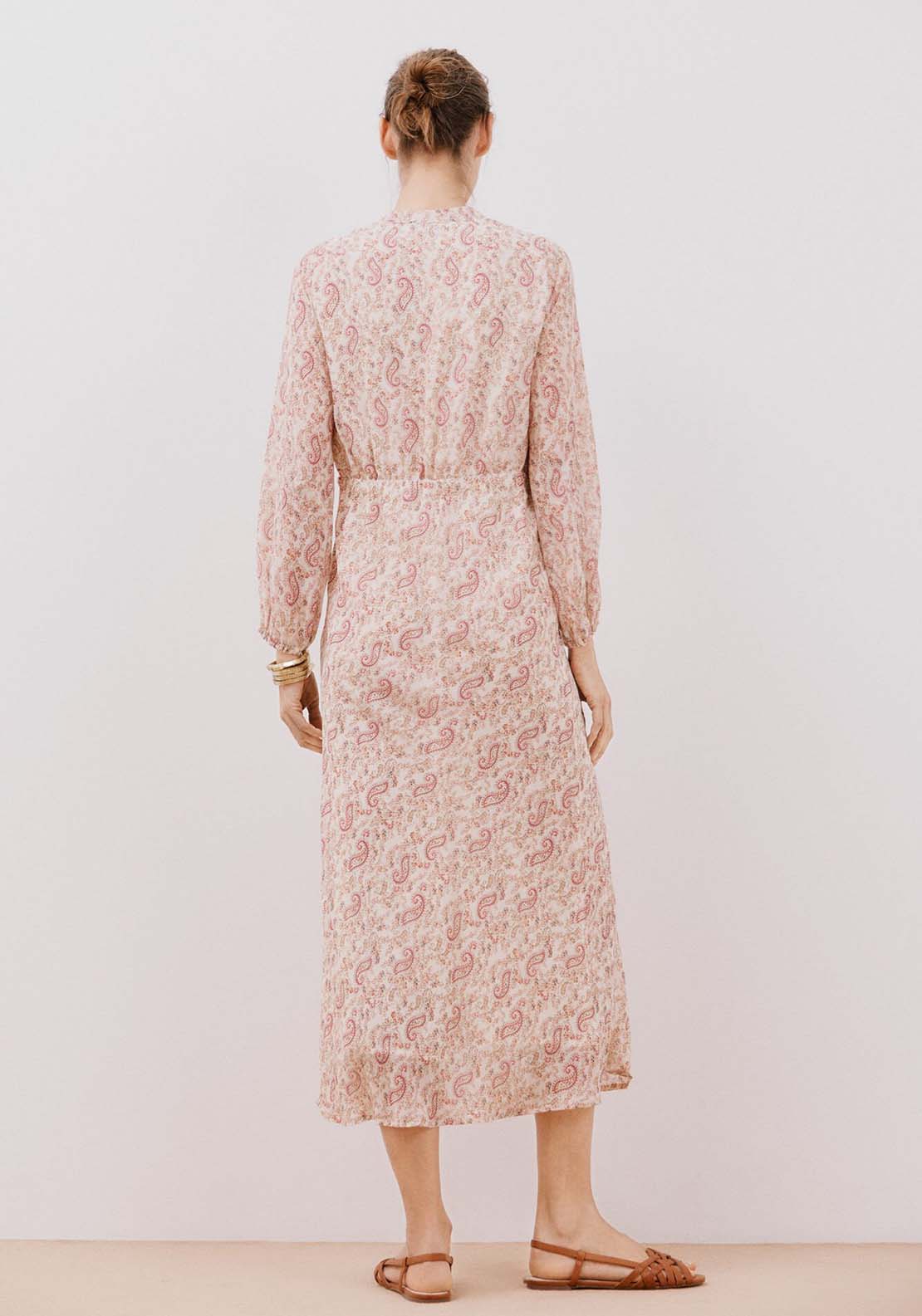 Cortefiel Flowing printed dress - White Print 3 Shaws Department Stores