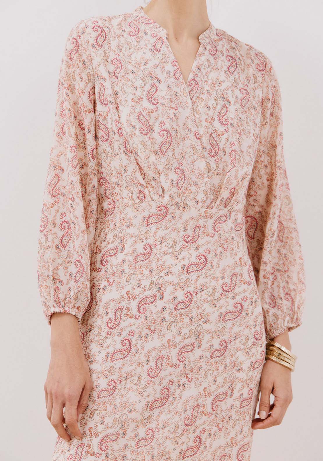 Cortefiel Flowing printed dress - White Print 5 Shaws Department Stores
