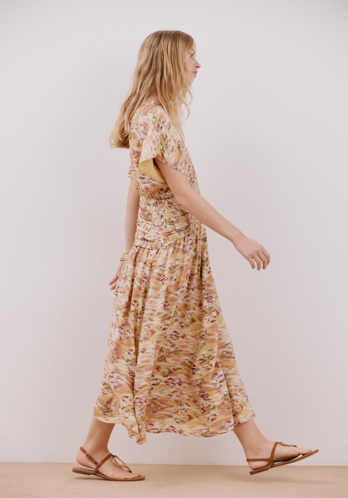 Cortefiel Draped Midi Dress - Multicoloured 3 Shaws Department Stores