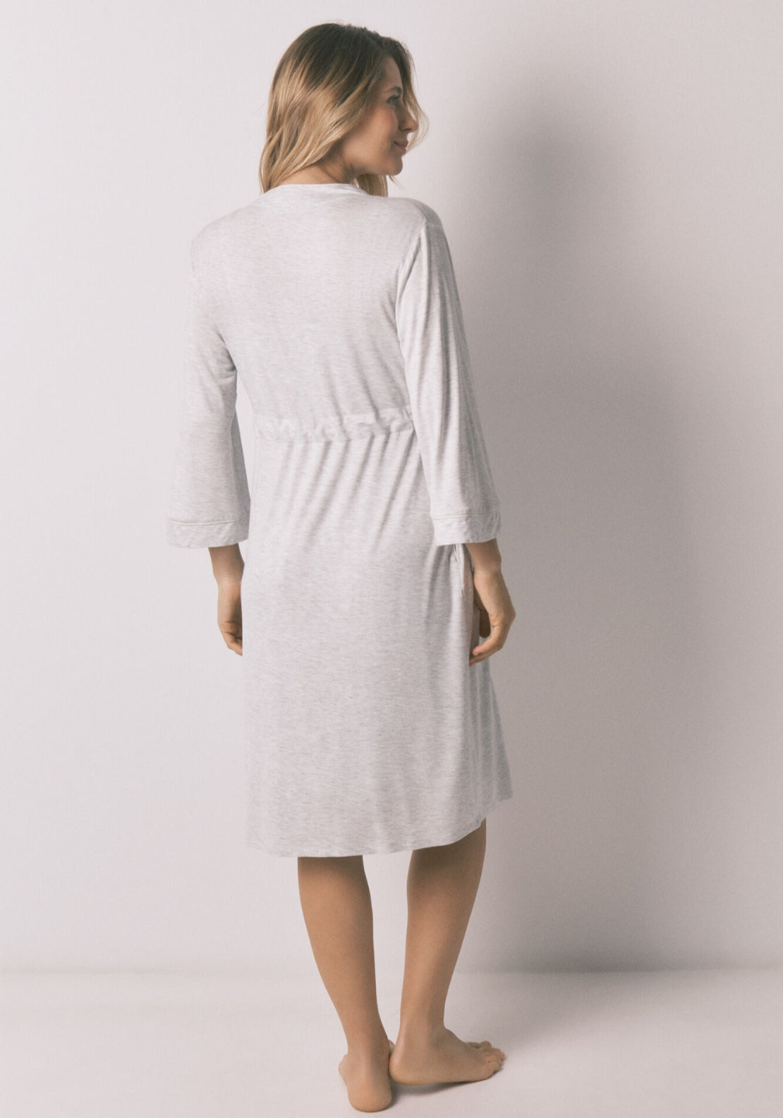 Maternity Belted Robe - Grey