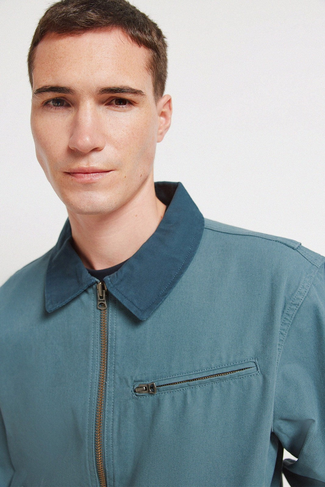 Contrast Washed Jacket - Blue