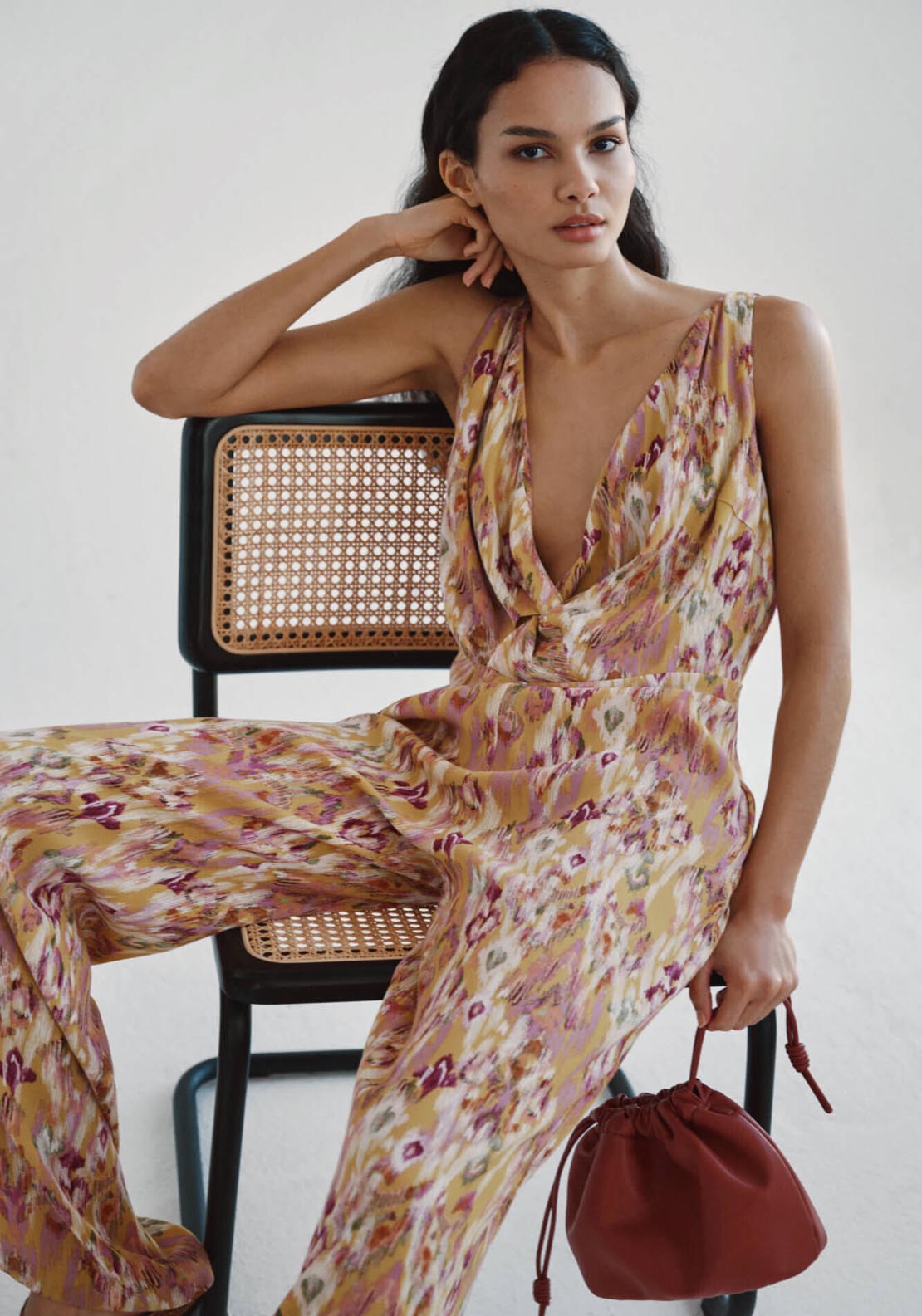 Cortefiel Long Printed Jumpsuit - Multicoloured 4 Shaws Department Stores