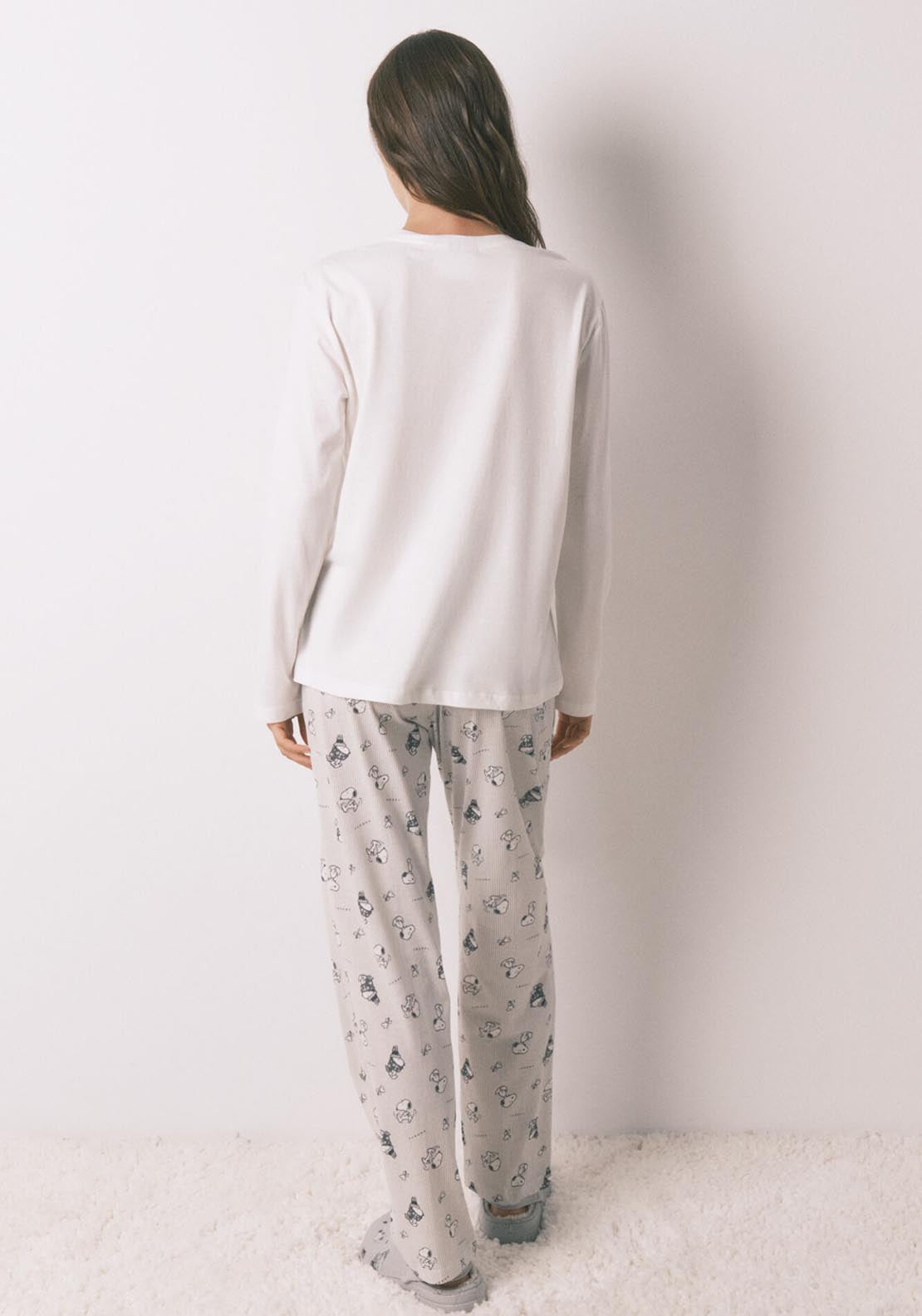 Womensecret Long Sleeves Long Pant Pyjama - Ivory 2 Shaws Department Stores