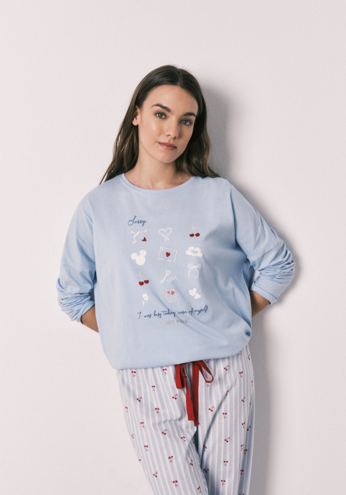 Long Sleeve Long Pant Pyjama - Blue