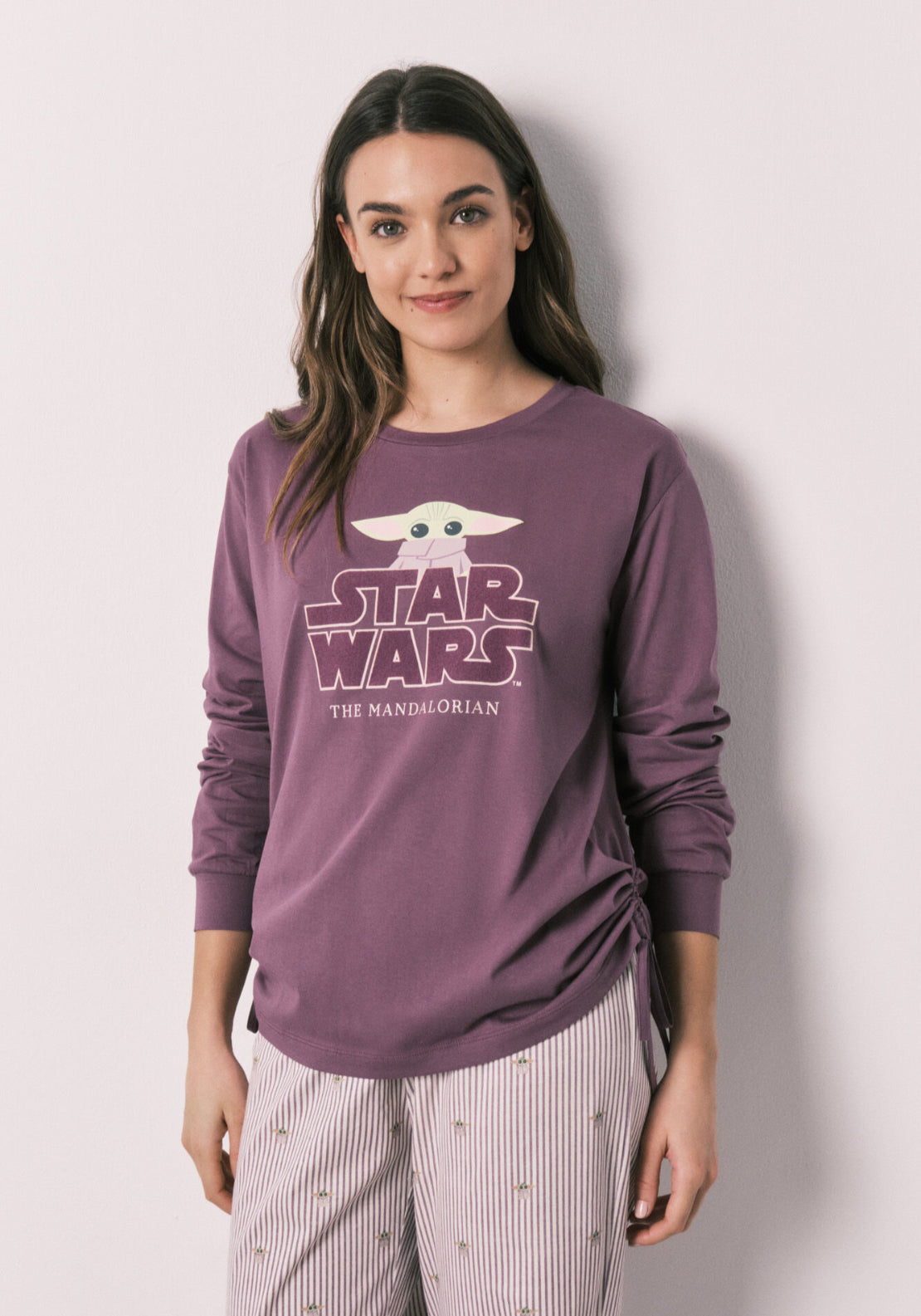 Cotton Long Pyjamas Baby Yoda - Purple
