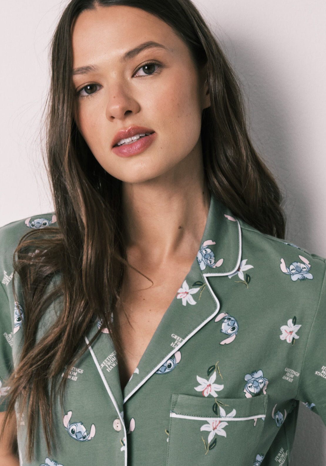 Capri Stitch Classic Pyjamas - Medium Khaki