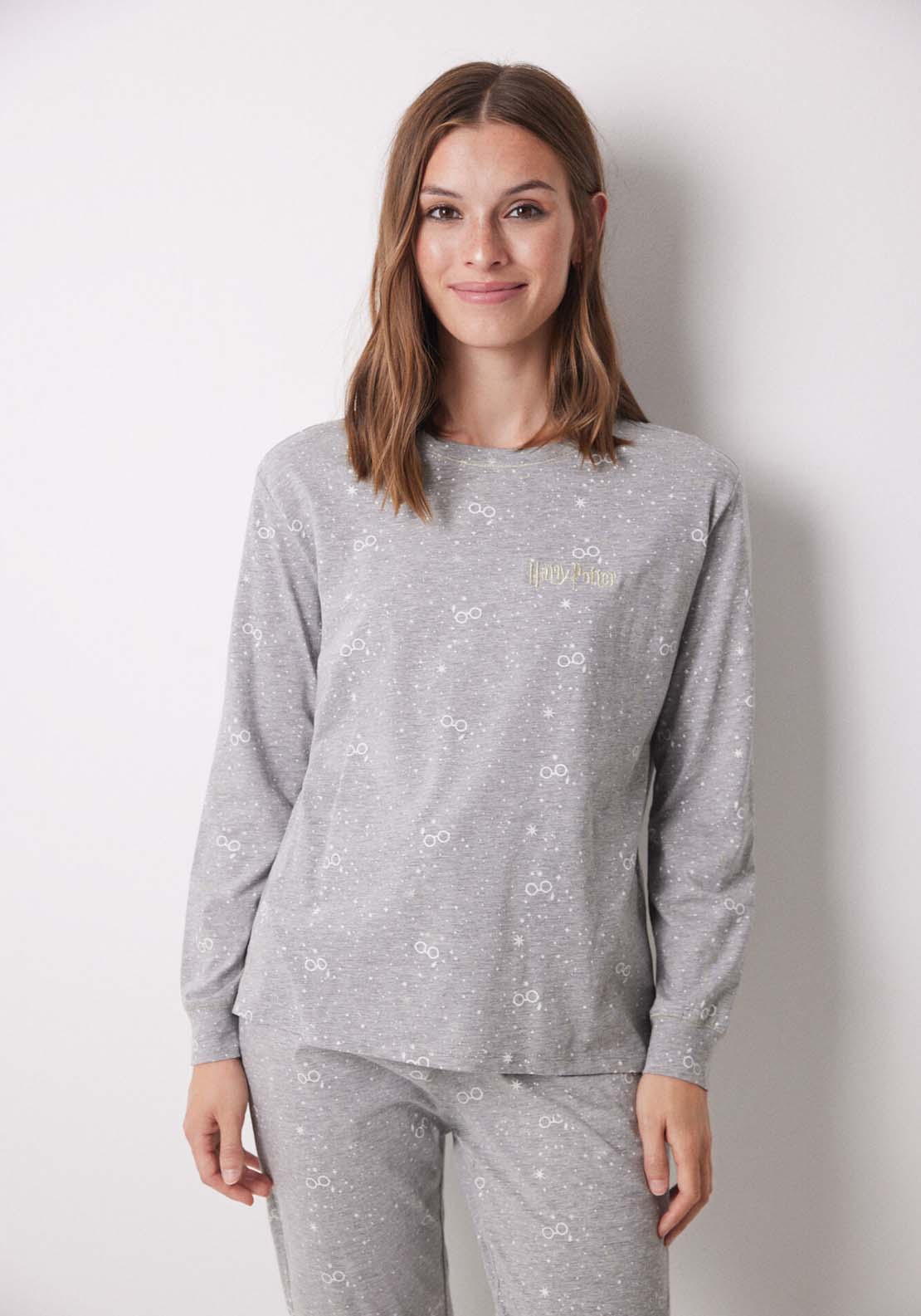 Womens Secret Harry Potter grey 100% cotton long pyjamas - Grey 3 Shaws Department Stores