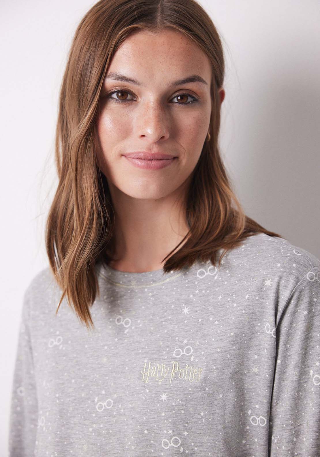 Womens Secret Harry Potter grey 100% cotton long pyjamas - Grey 4 Shaws Department Stores