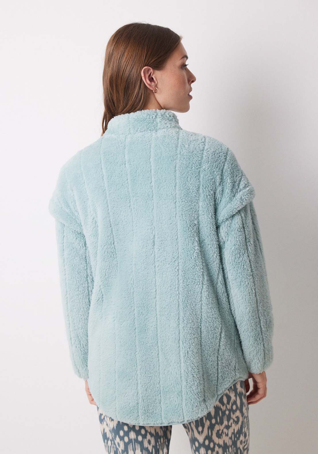 Womens Secret Short fluffy fur robe in green - Green 5 Shaws Department Stores