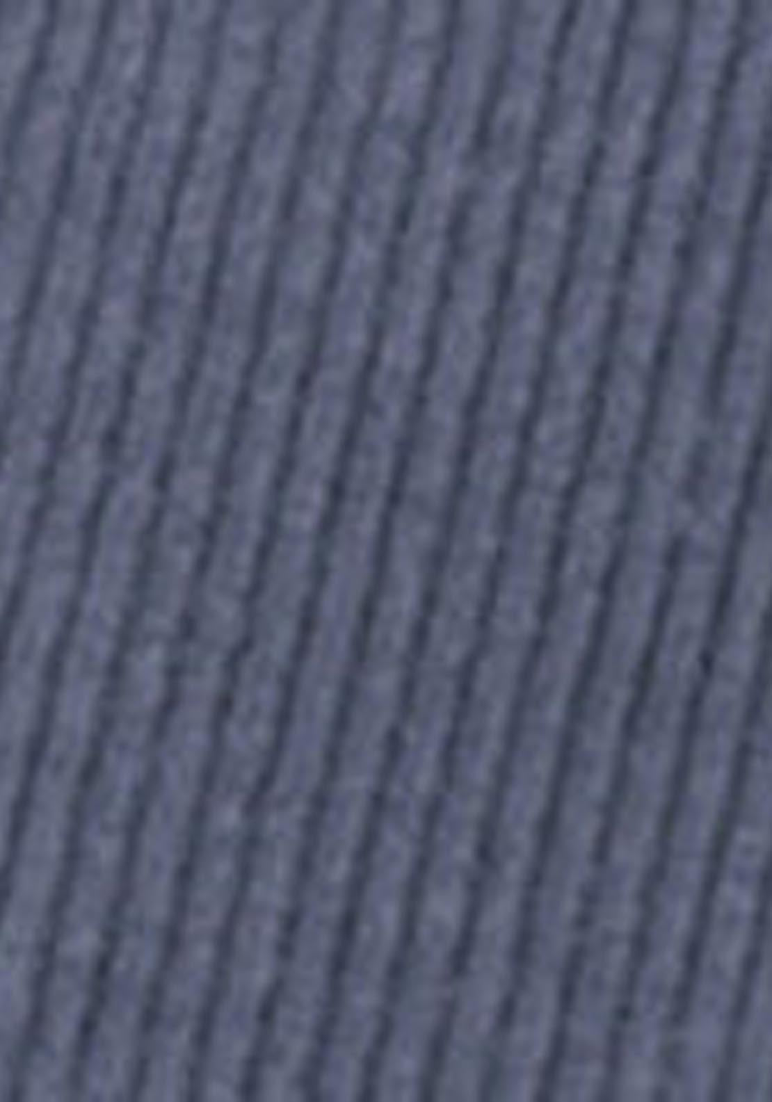 Ribbed Cotton Long Sleeve T Shirt - Blue