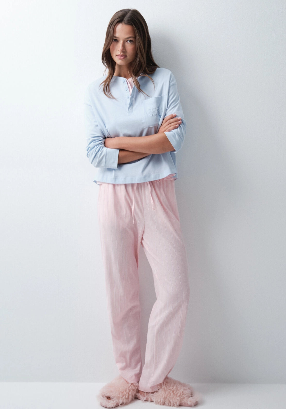 Cotton Pocket PJ Top - Blue