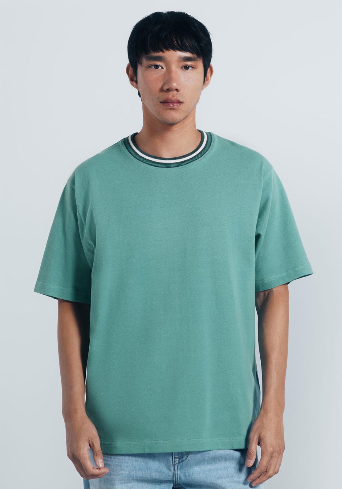 Piqué Tipping T-Shirt - Green
