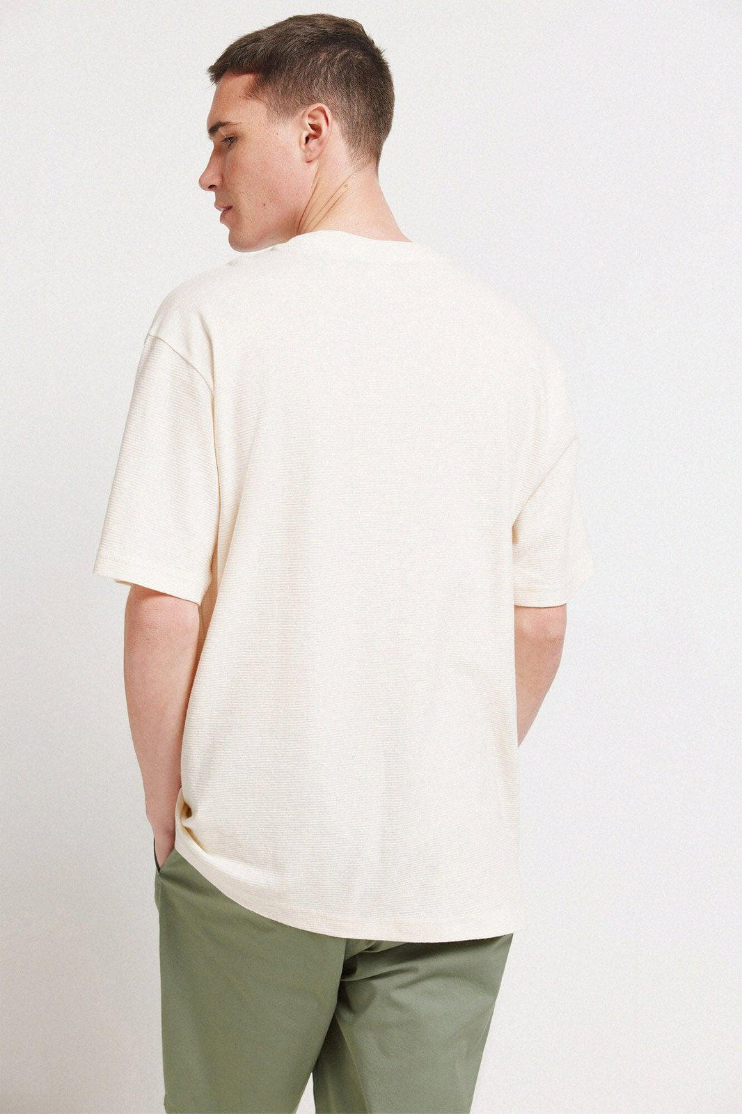 Short Sleeve Textured T-Shirt - White